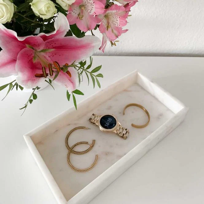 Marble tray Rectangular White