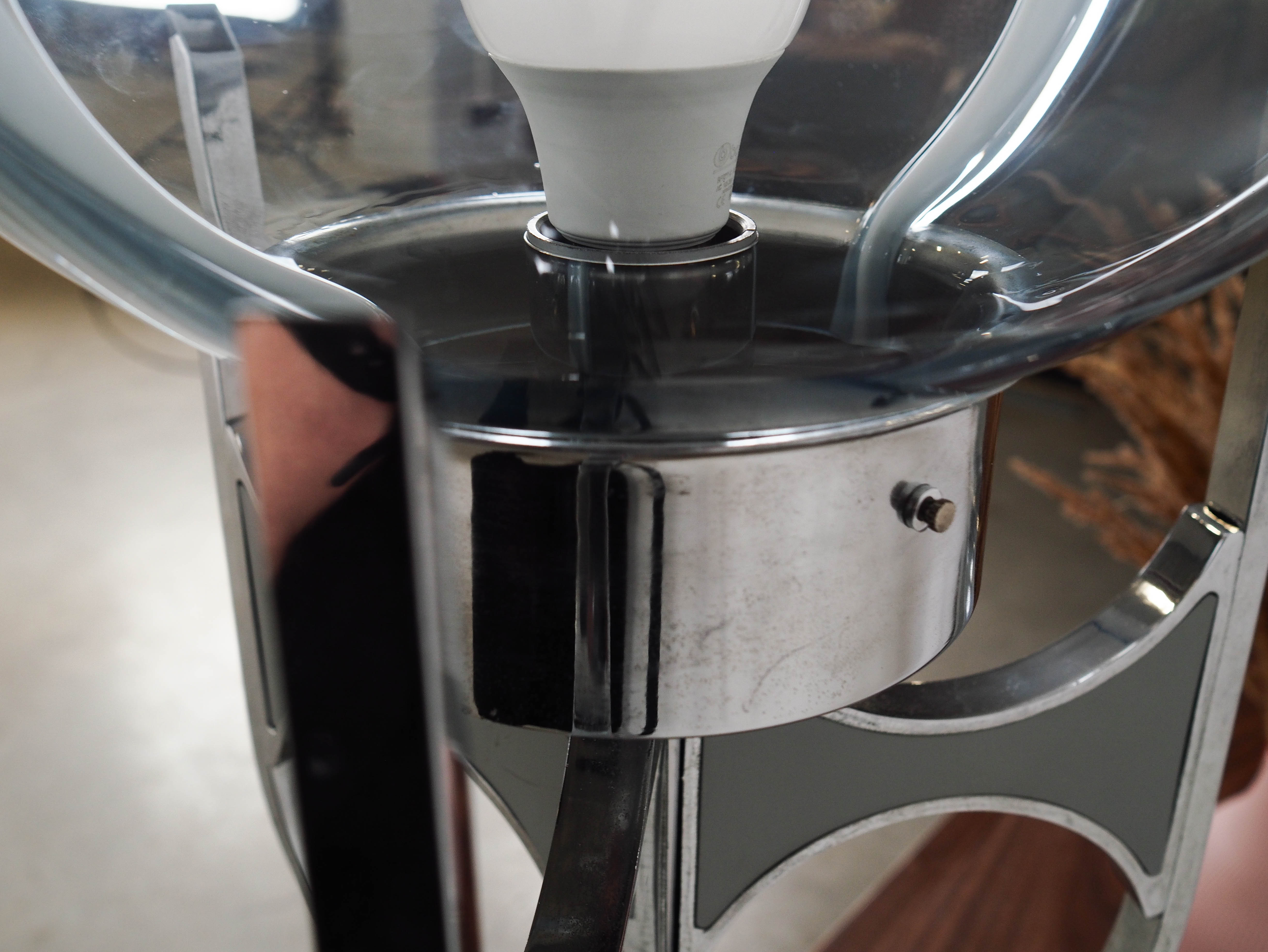 Stehlampe Murano-Glas Silber 1970er Jahre