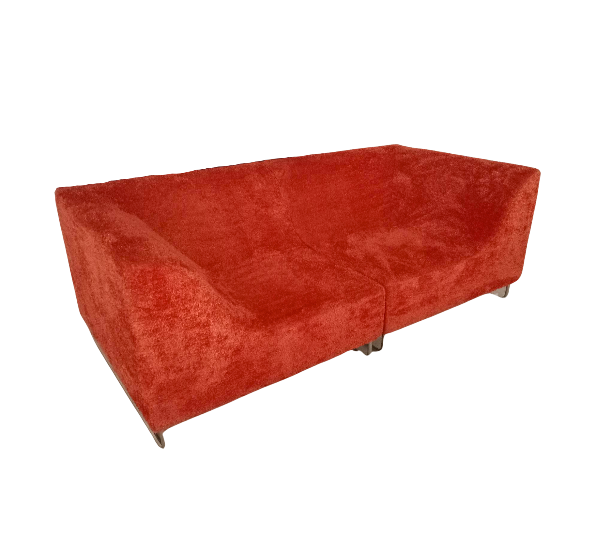 Dune Sofa Baumwolle Holz Orange