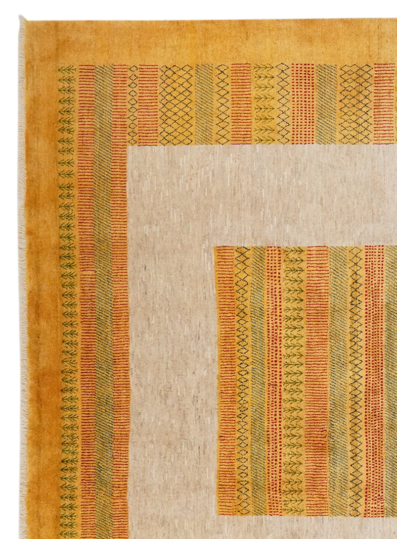 Rizbaf Gabbeh Teppich Wolle Beige