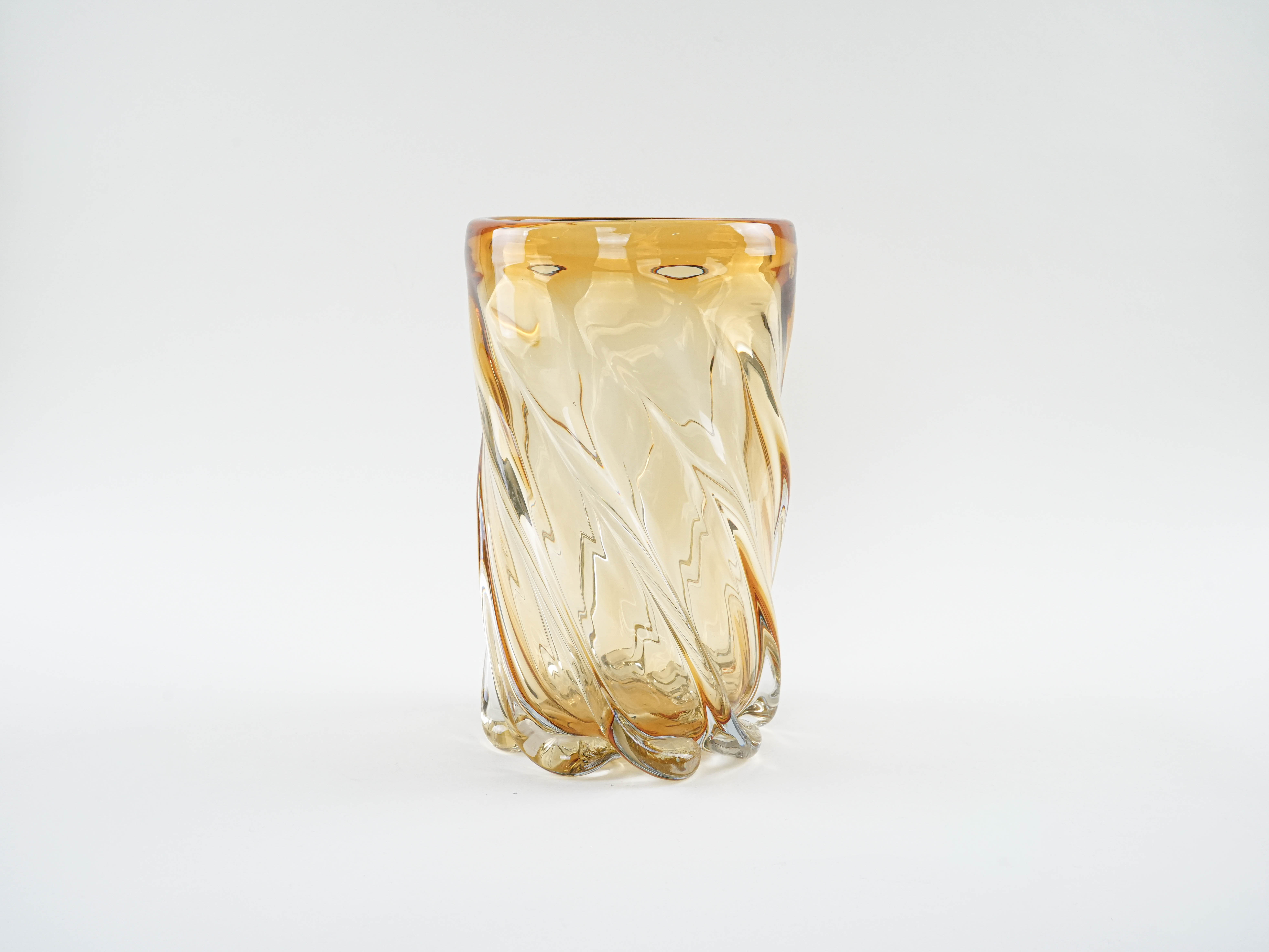 Decorative glass vase Yellow 1960s