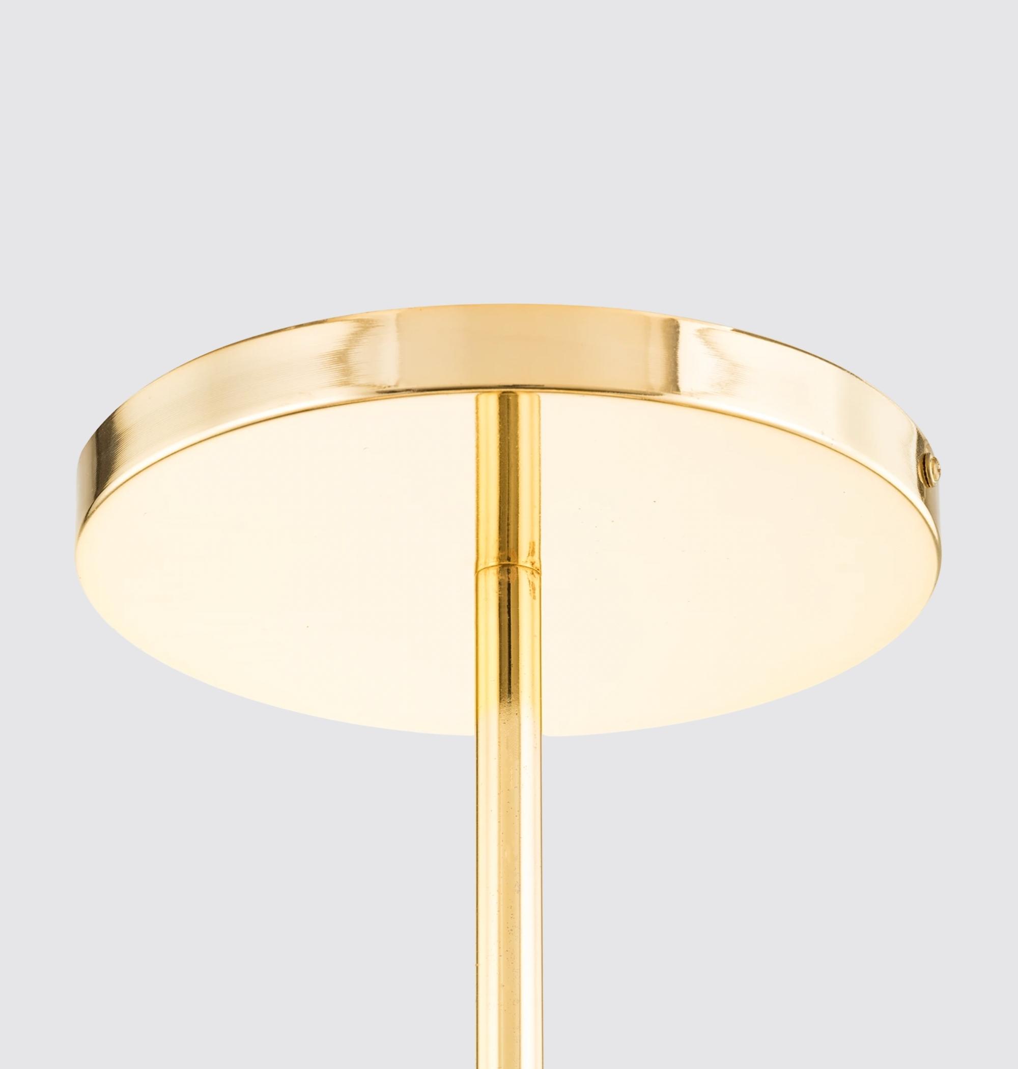 10-flame LED pendant light smoked glass gold