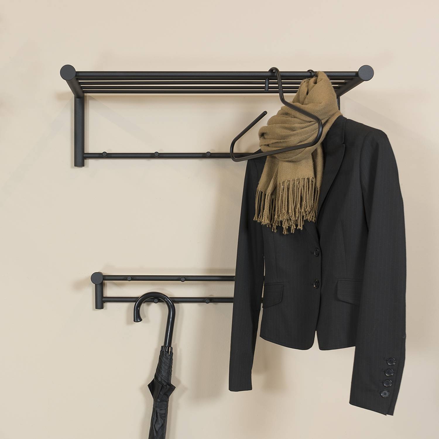 Wandgarderobe Sunol II Metall Schwarz