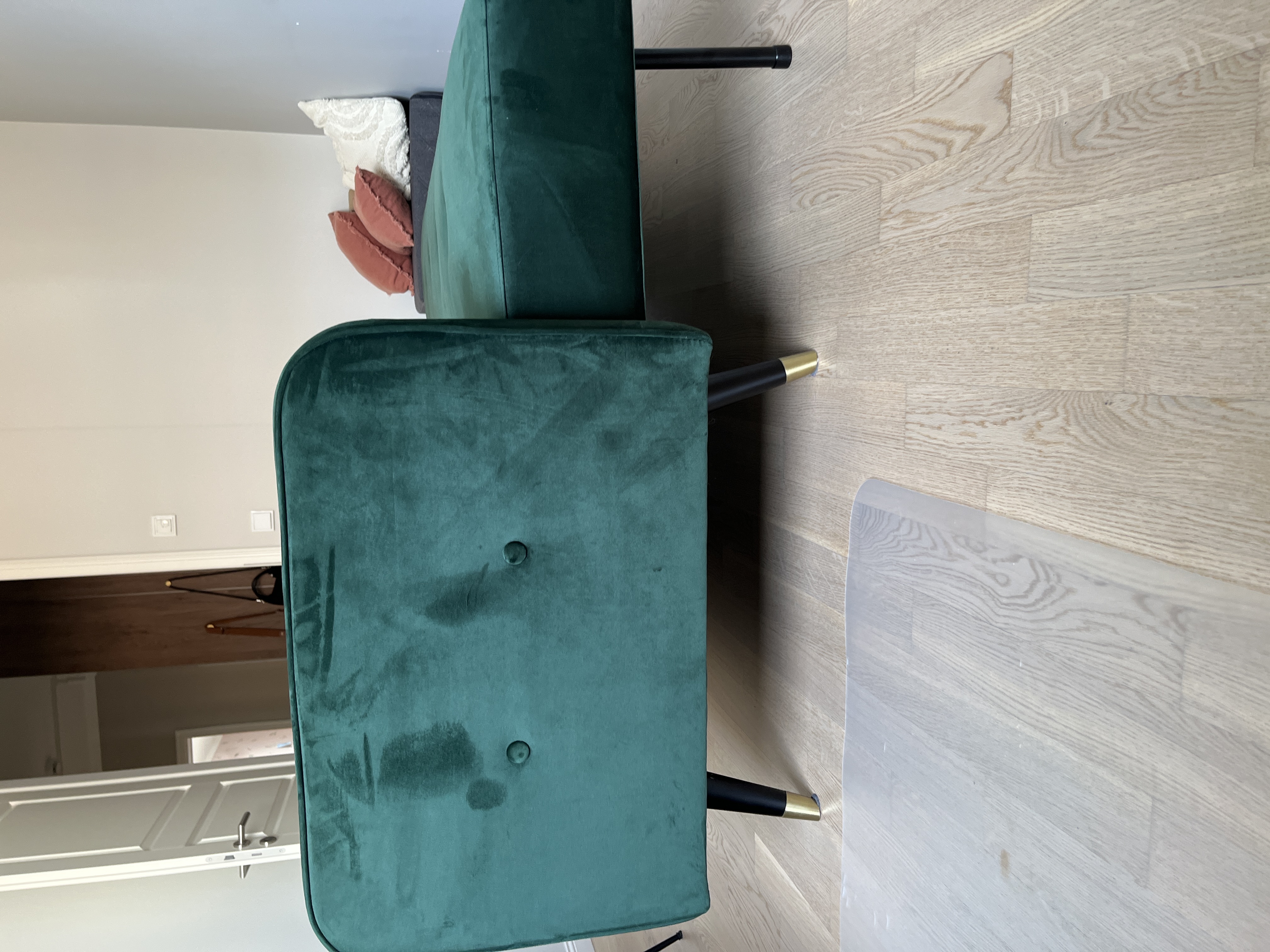 Schlafsofa 3-Sitzer Samt Metall Grün