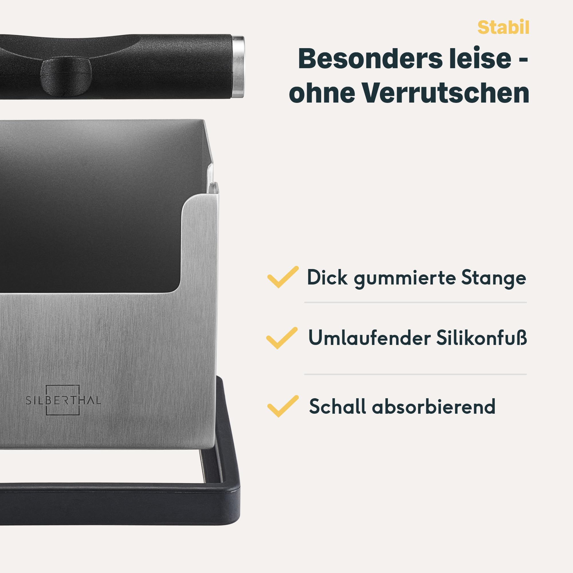 Abklopfbehälter für Siebträger Edelstahl Silber