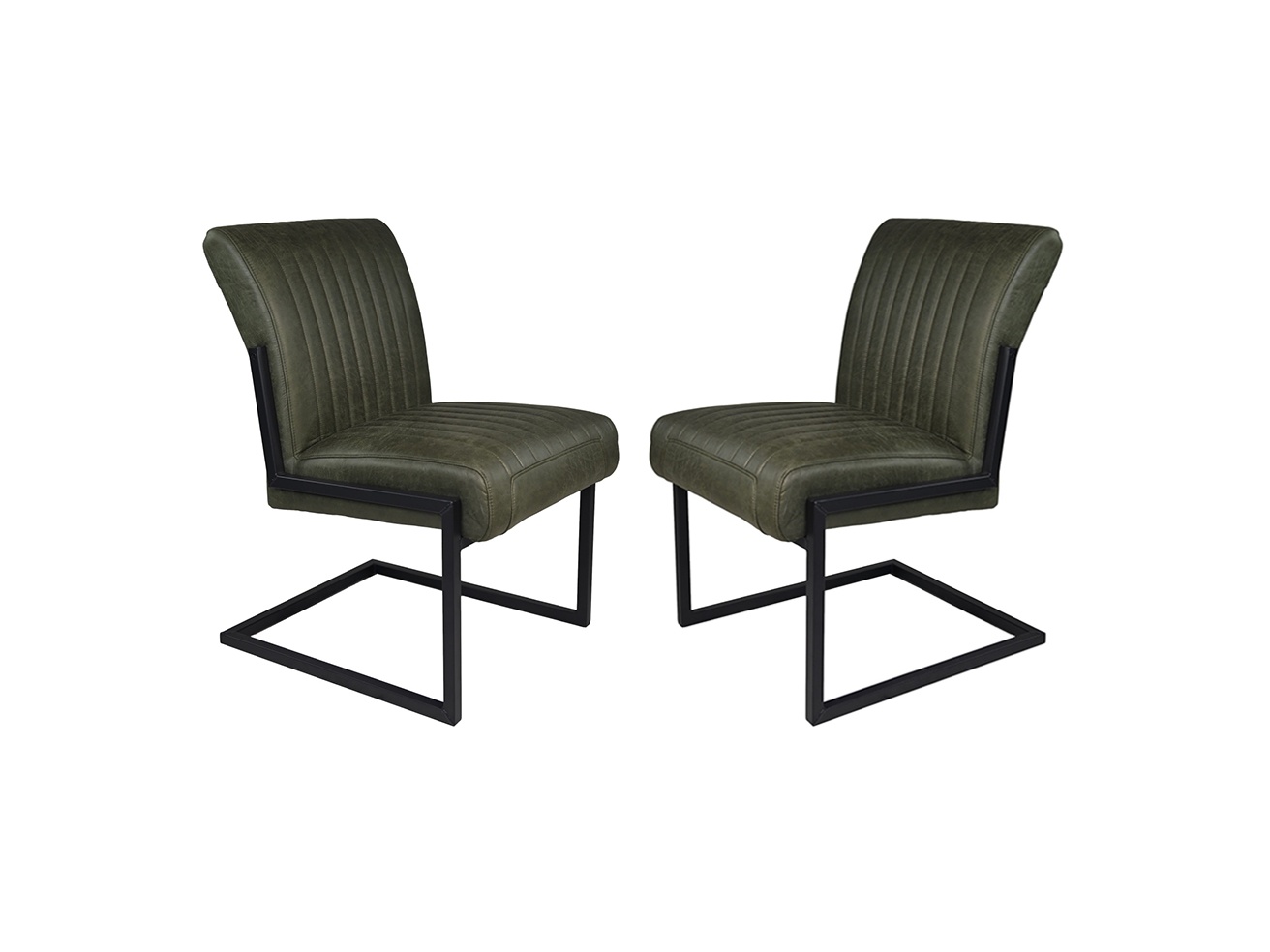 2x Texas Esszimmerstuhl Leder Metall