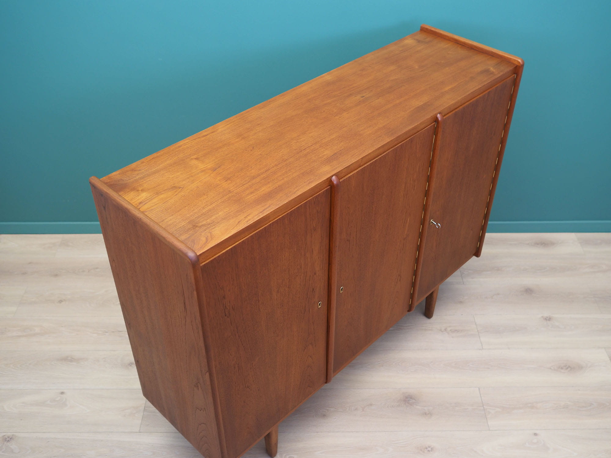 Vintage Highboard Teakholz Braun 1960er Jahre