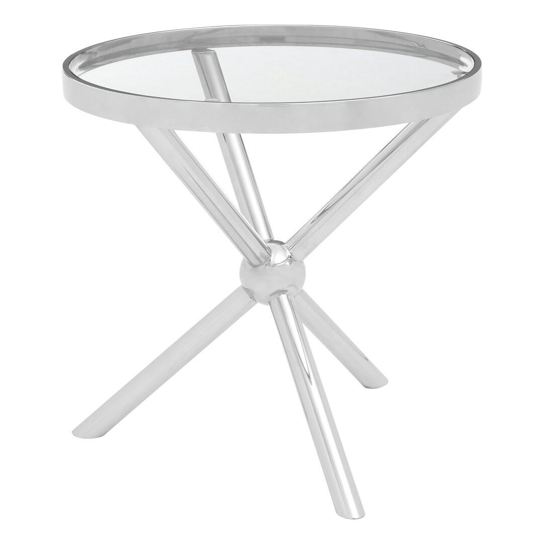 Round side table Stainless steel Silver