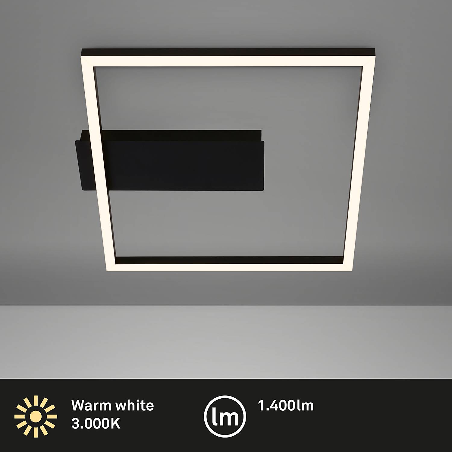 1-Flammig LED-Deckenleuchte Figa Aluminium Schwarz