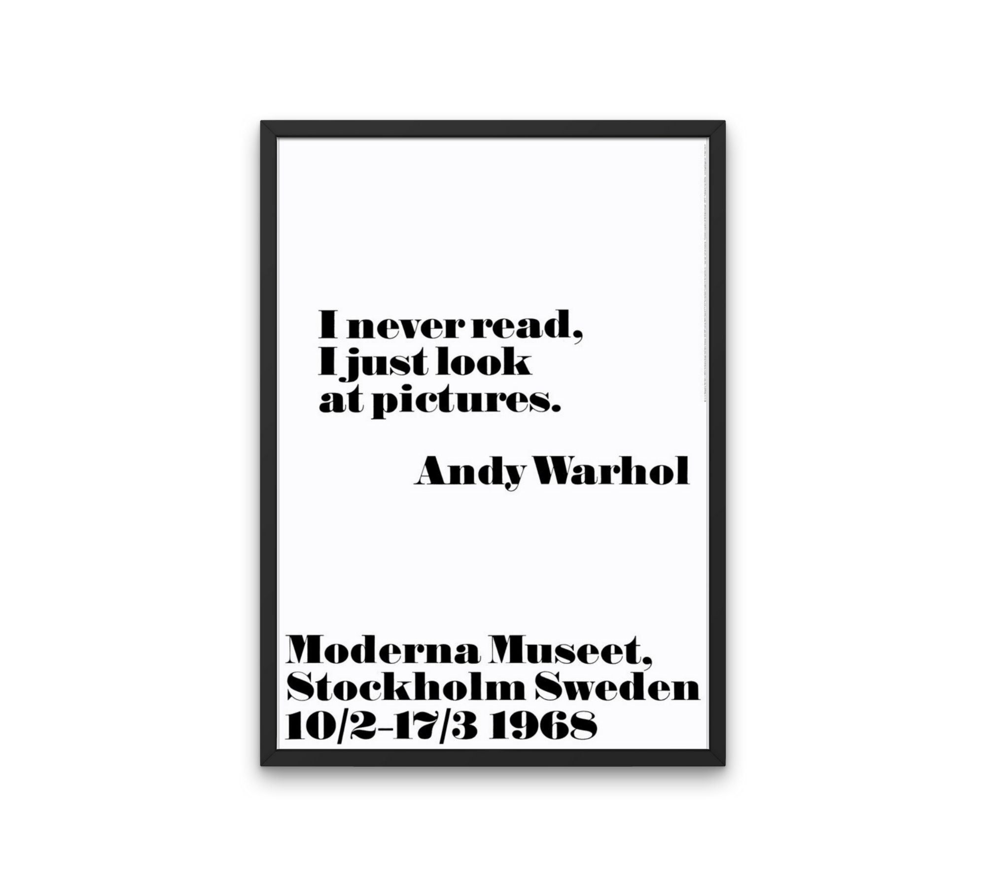 I never read - Andy Warhol 70 x 100 cm