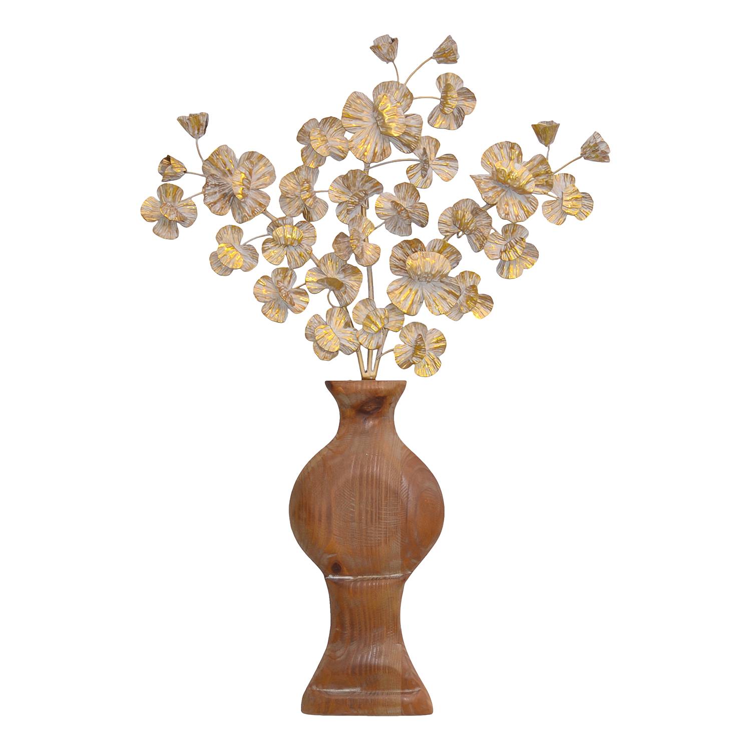 Wandobjekt Vensac Eien Braun / Antikweiß, Gold gewischt