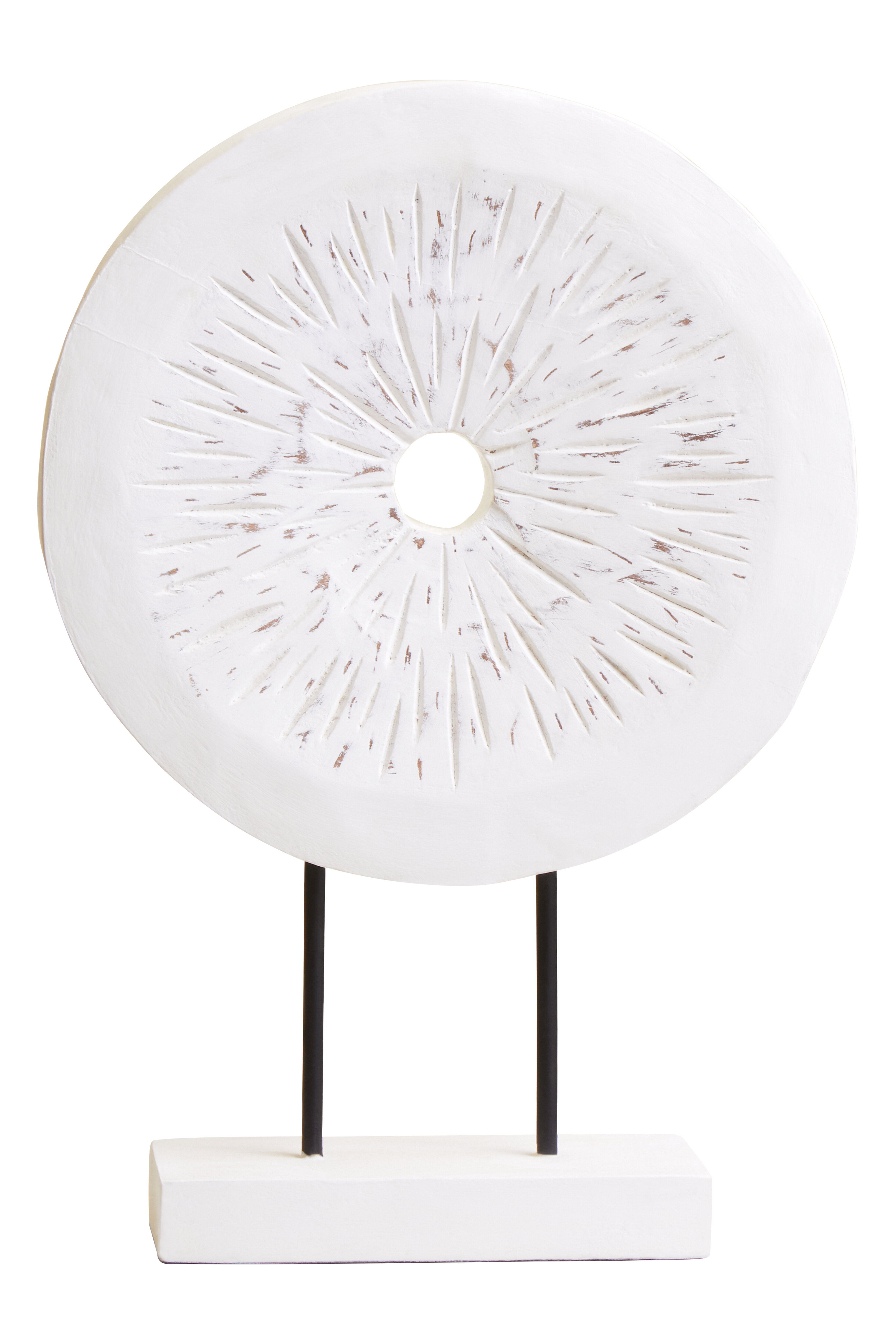 Fidel Kleine Distressed White Mangoholz Skulptur
