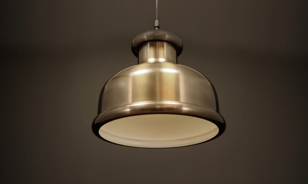 Vintage pendant lamp metal gold 1970s