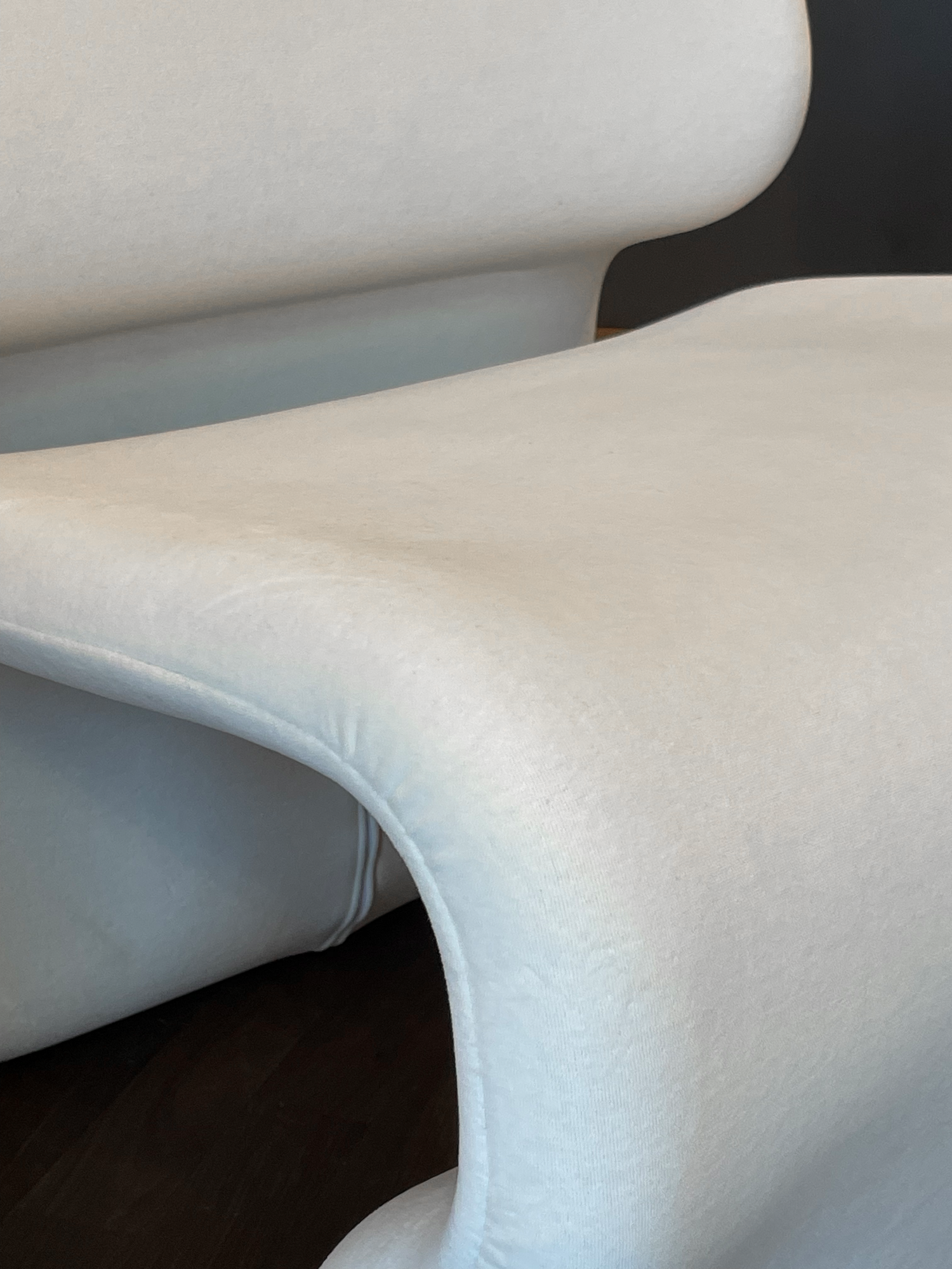 Easy Chair Sessel Stoff Metall Weiß 