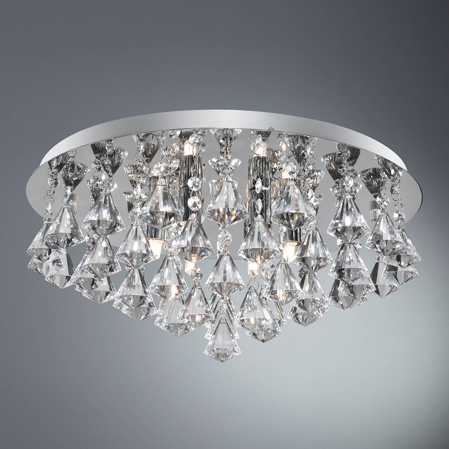 Hanna II Ceiling light Crystal glass Steel 6-bulb