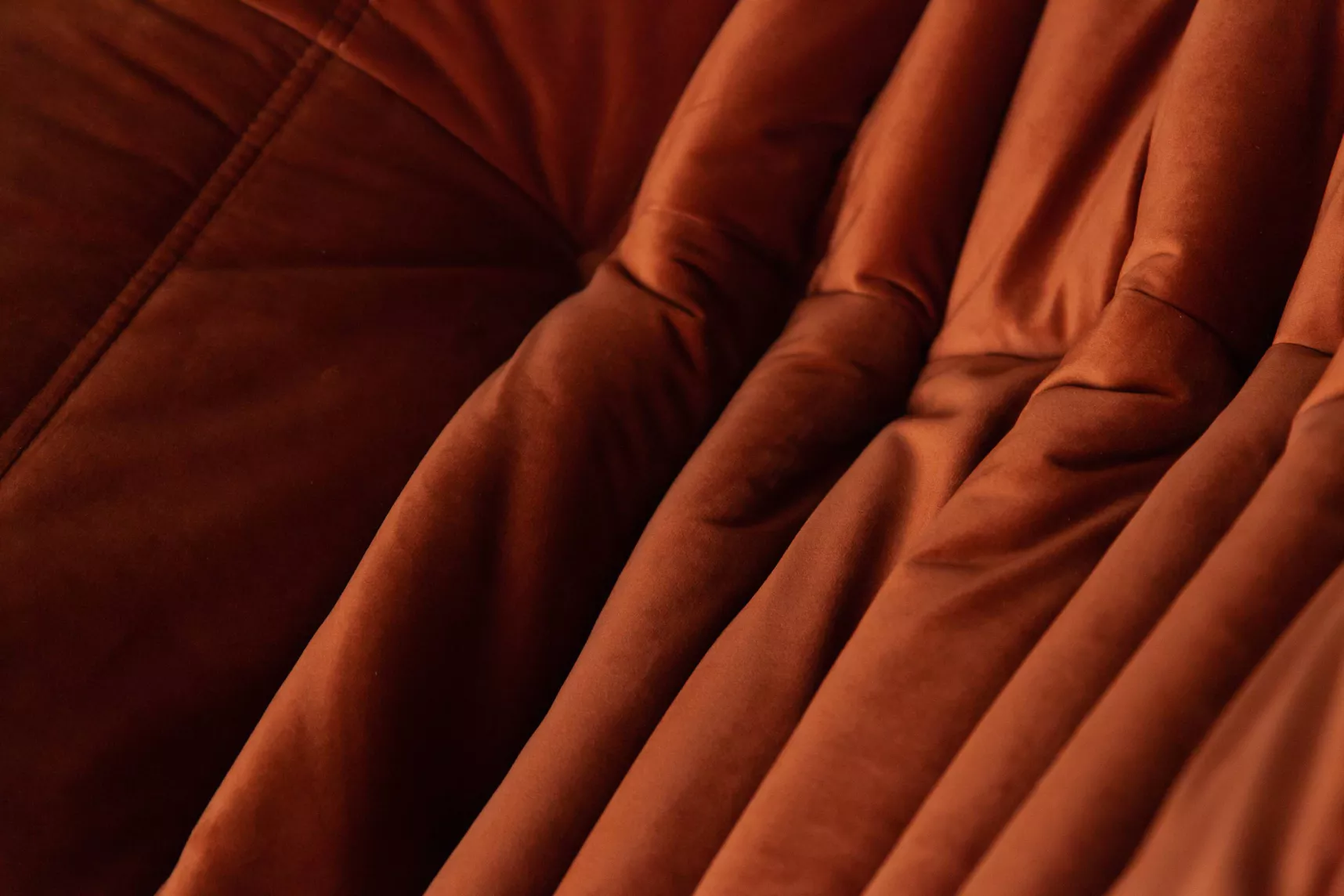 Togo Armchair Velvet Amber Orange
