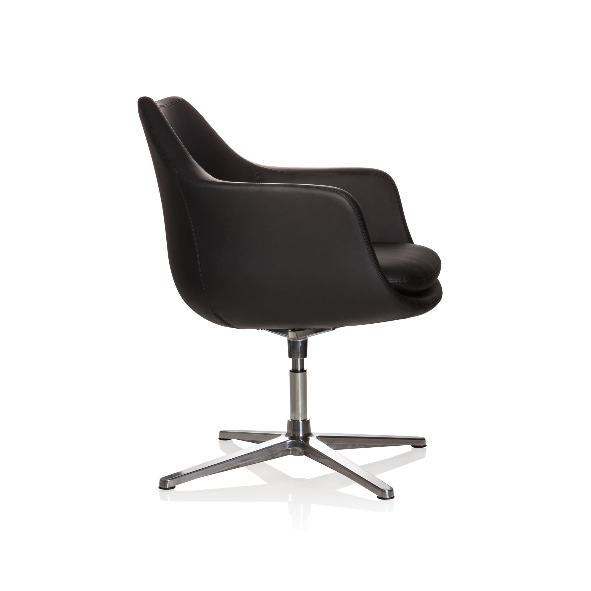ARTEMIA Swivel Armchair Faux Leather Black
