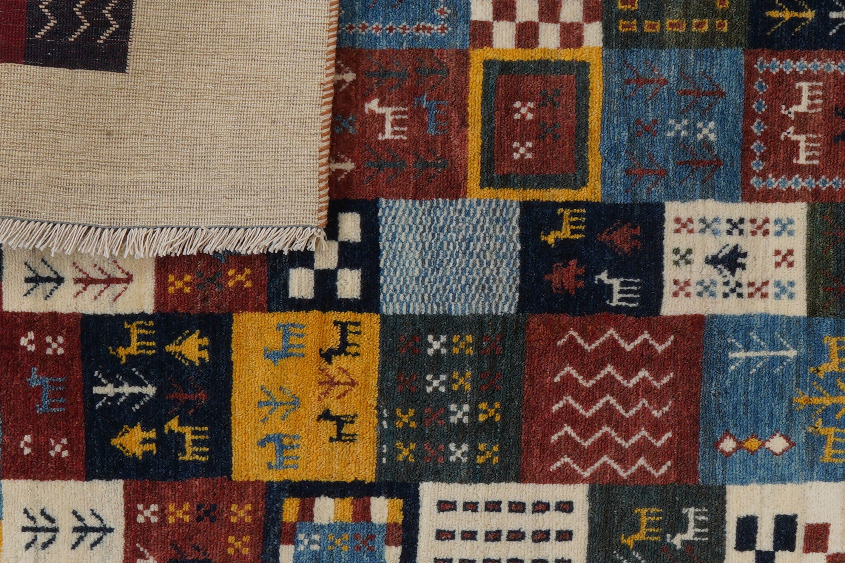 Tappeto Gabbeh lana multicolore