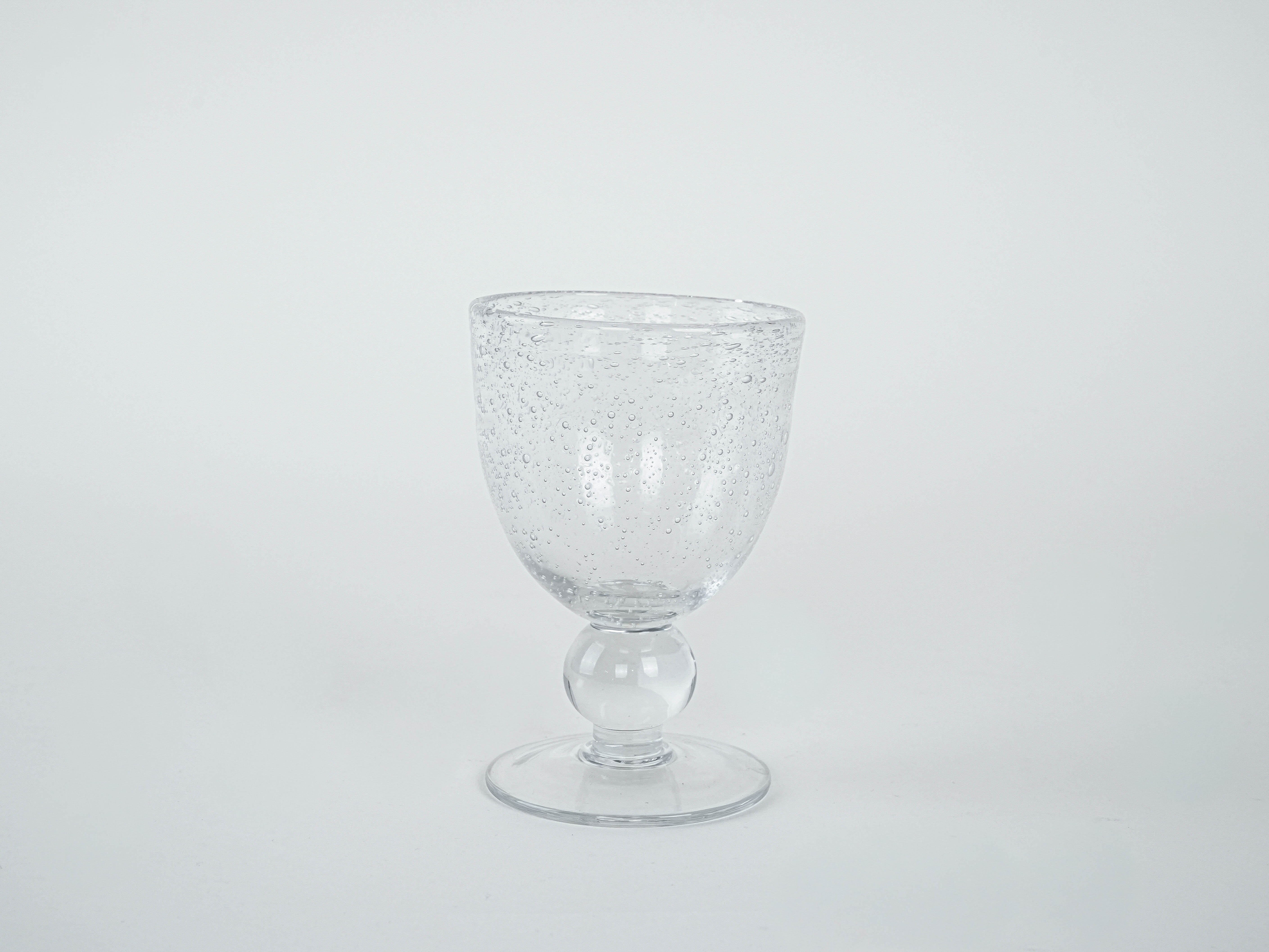 Champagne glass set with bubbles transparent 1970s