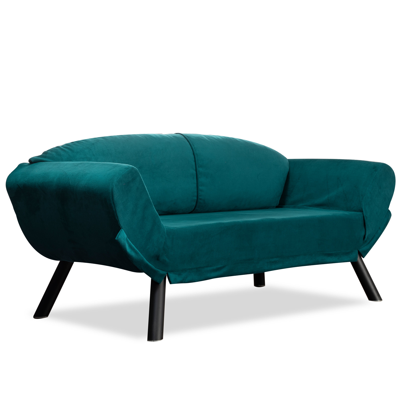 Genzo Schlafsofa 2-Sitzer Petrol Blau