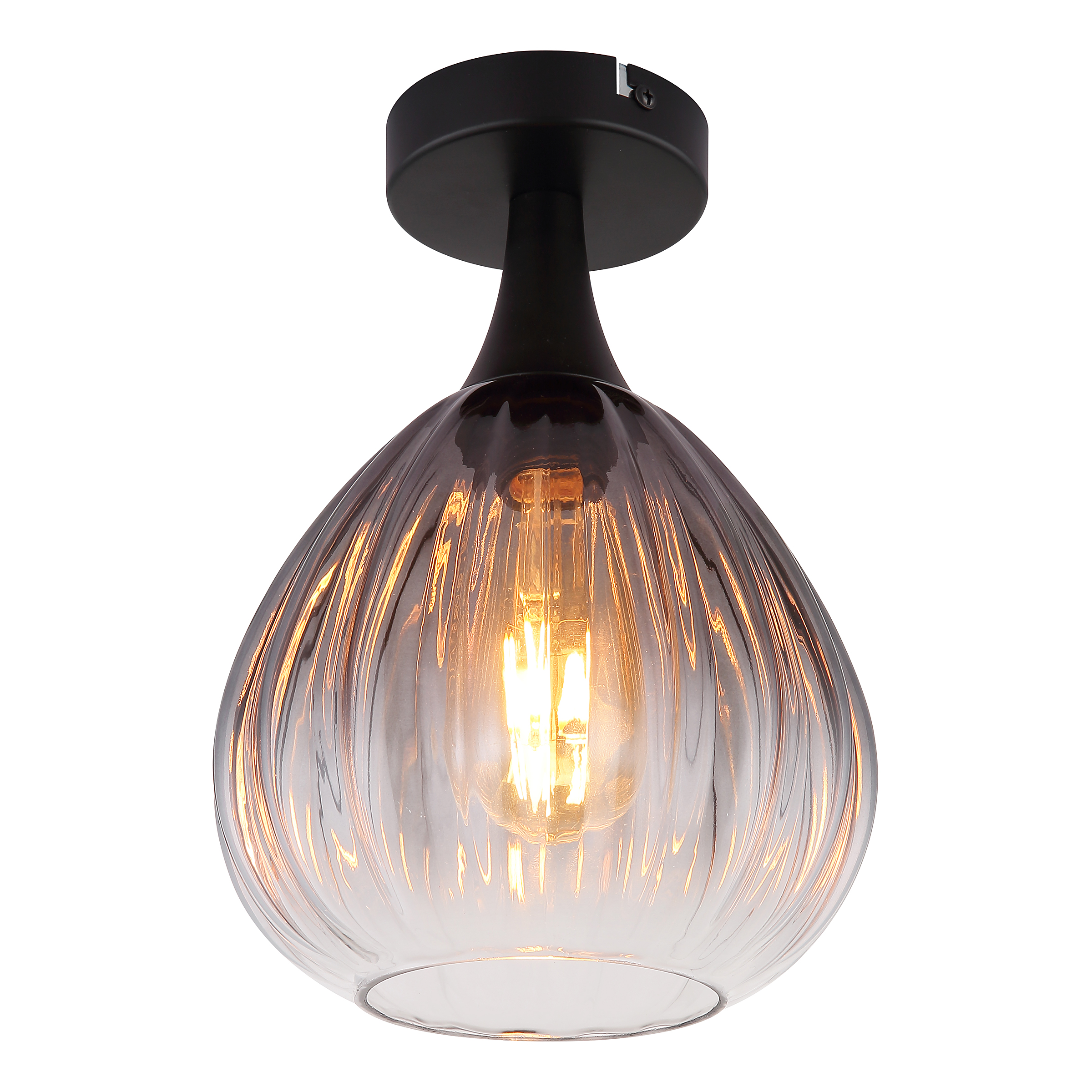 Ceiling light Olsen Type B Smoked glass Black