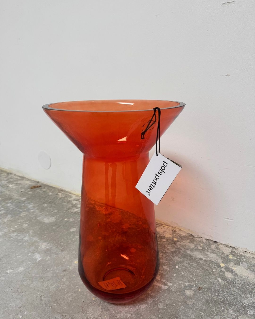 Long Neck Vase Glass Orange