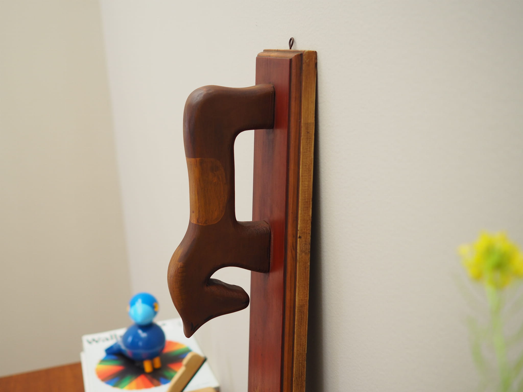 Vintage wall decoration wood brown 1970s