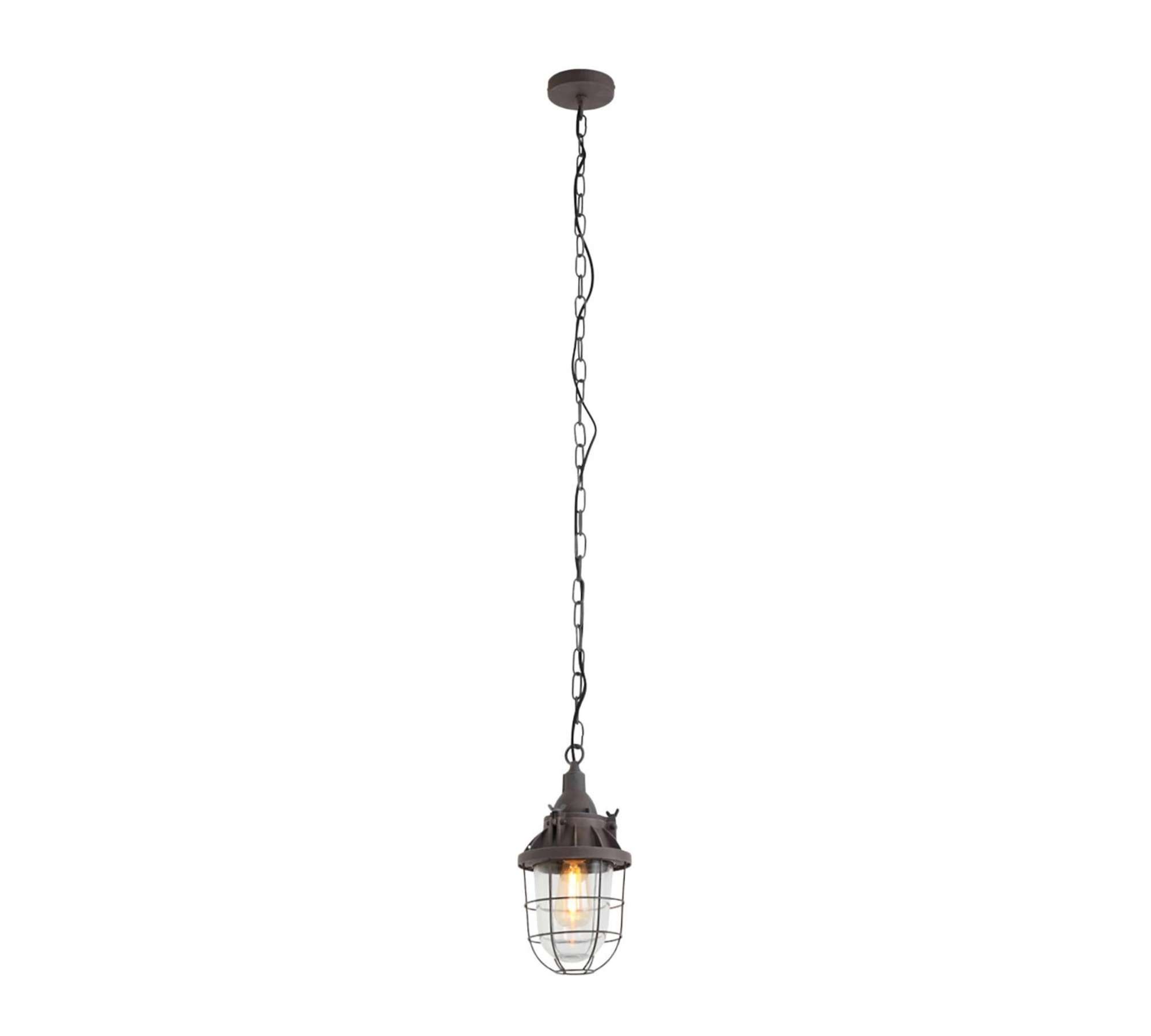 Pendelleuchte 1-flammig Metall Glas Braun