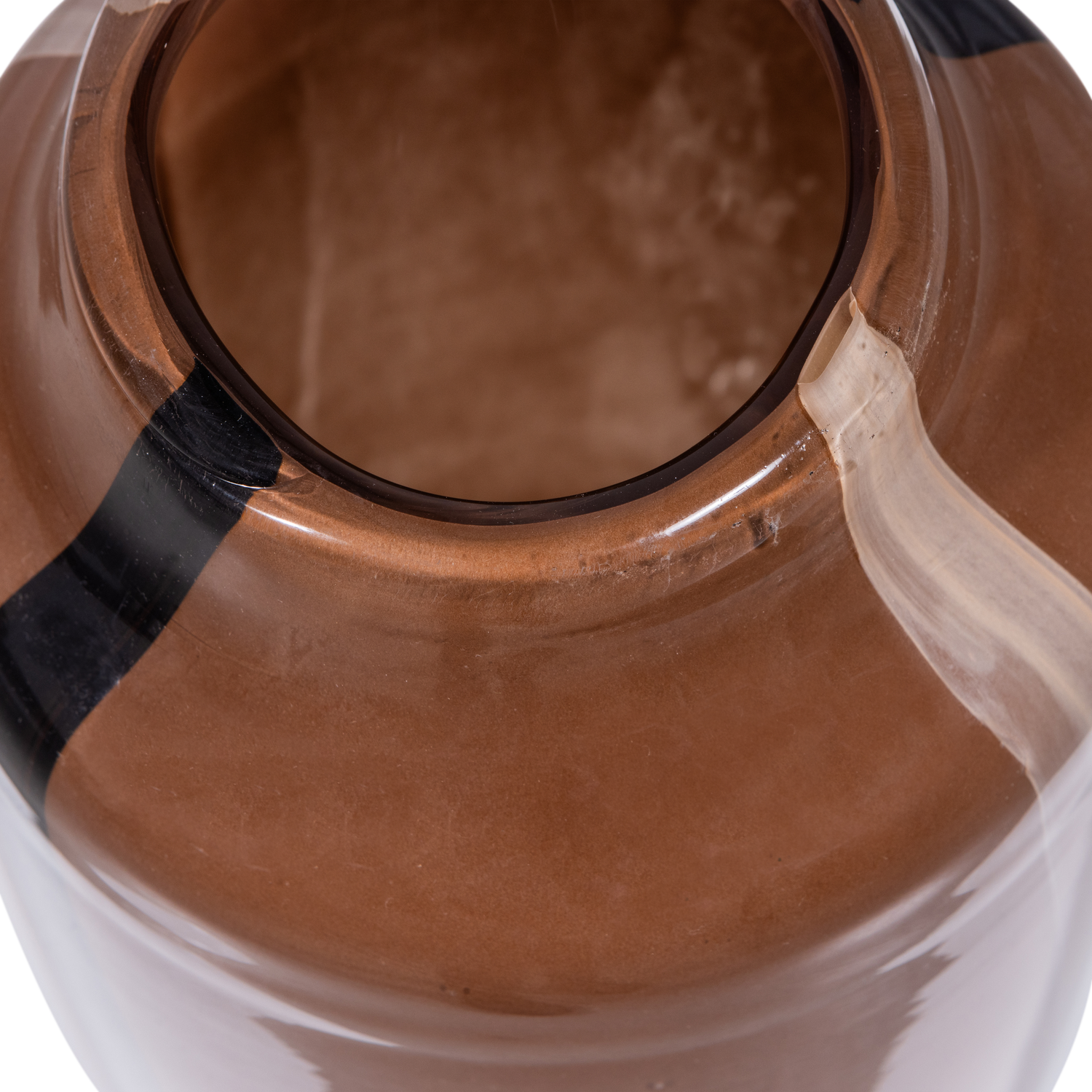 Selena Vase Glas Braun mit Streifen