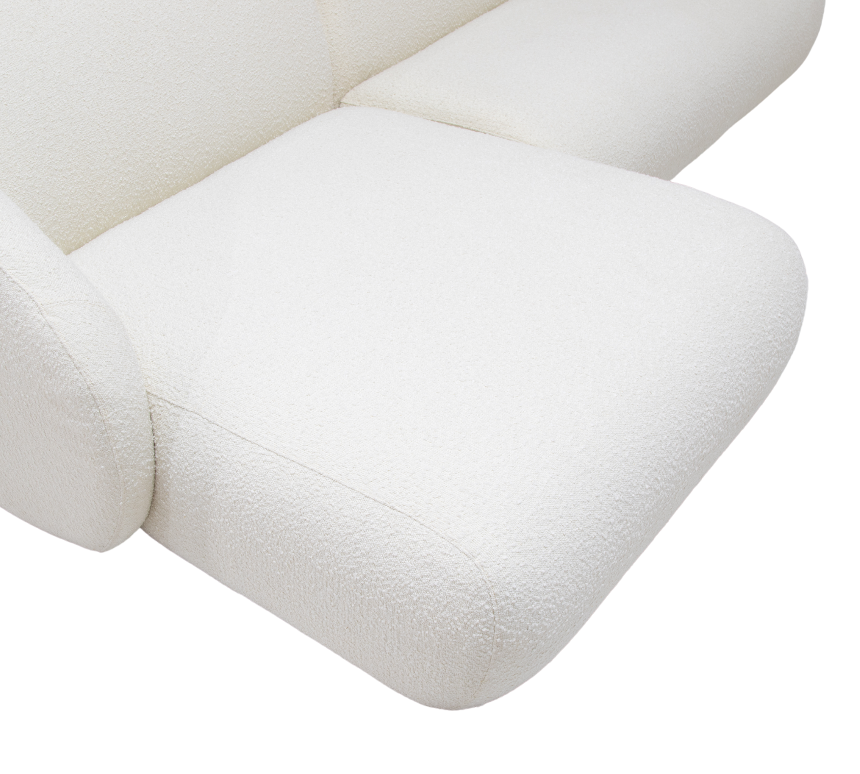 Blanca 3-Sitzer Sofa Récamiere Links Bouclé Off-White