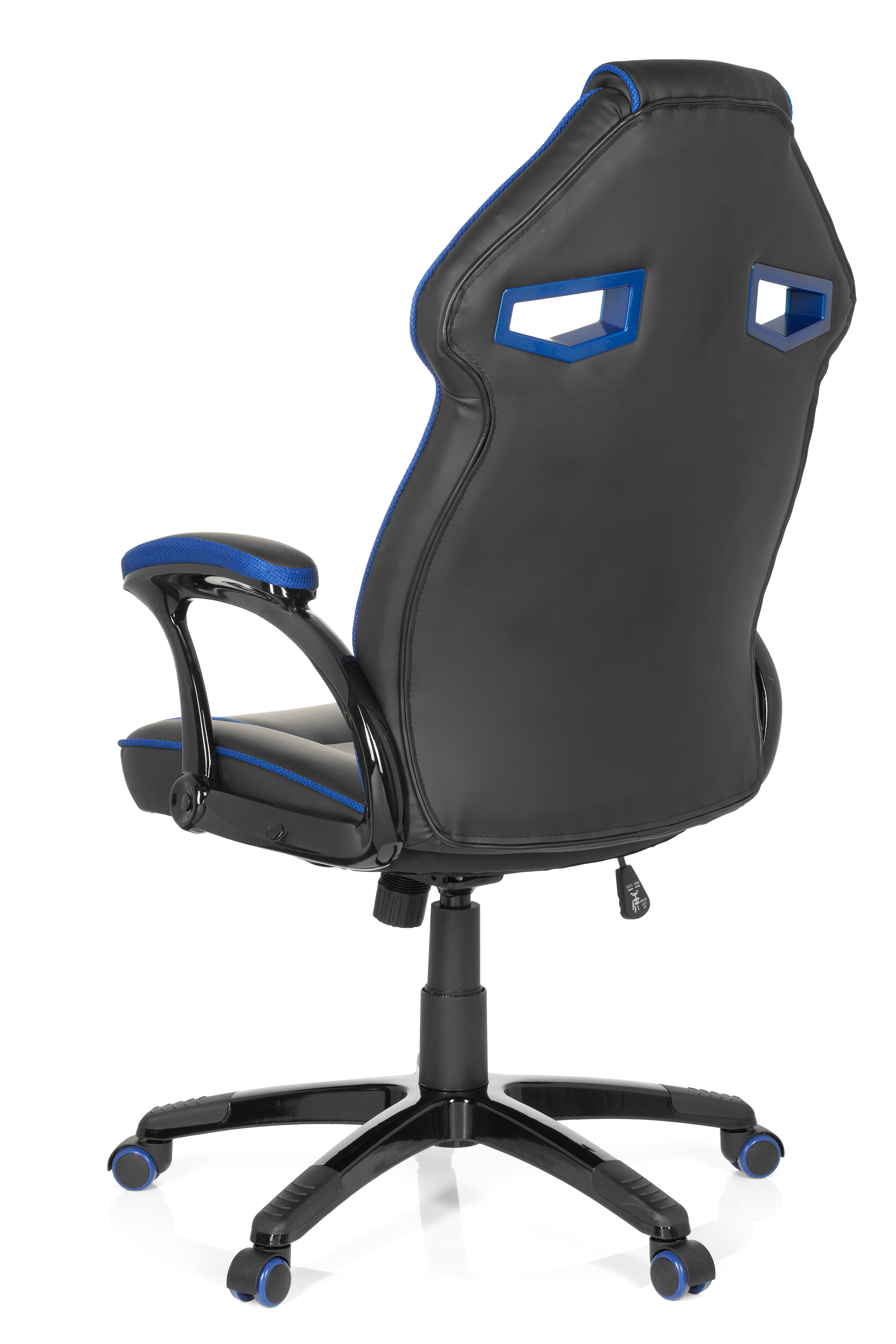 Gaming Bürostuhl Kunstleder Schwarz Blau