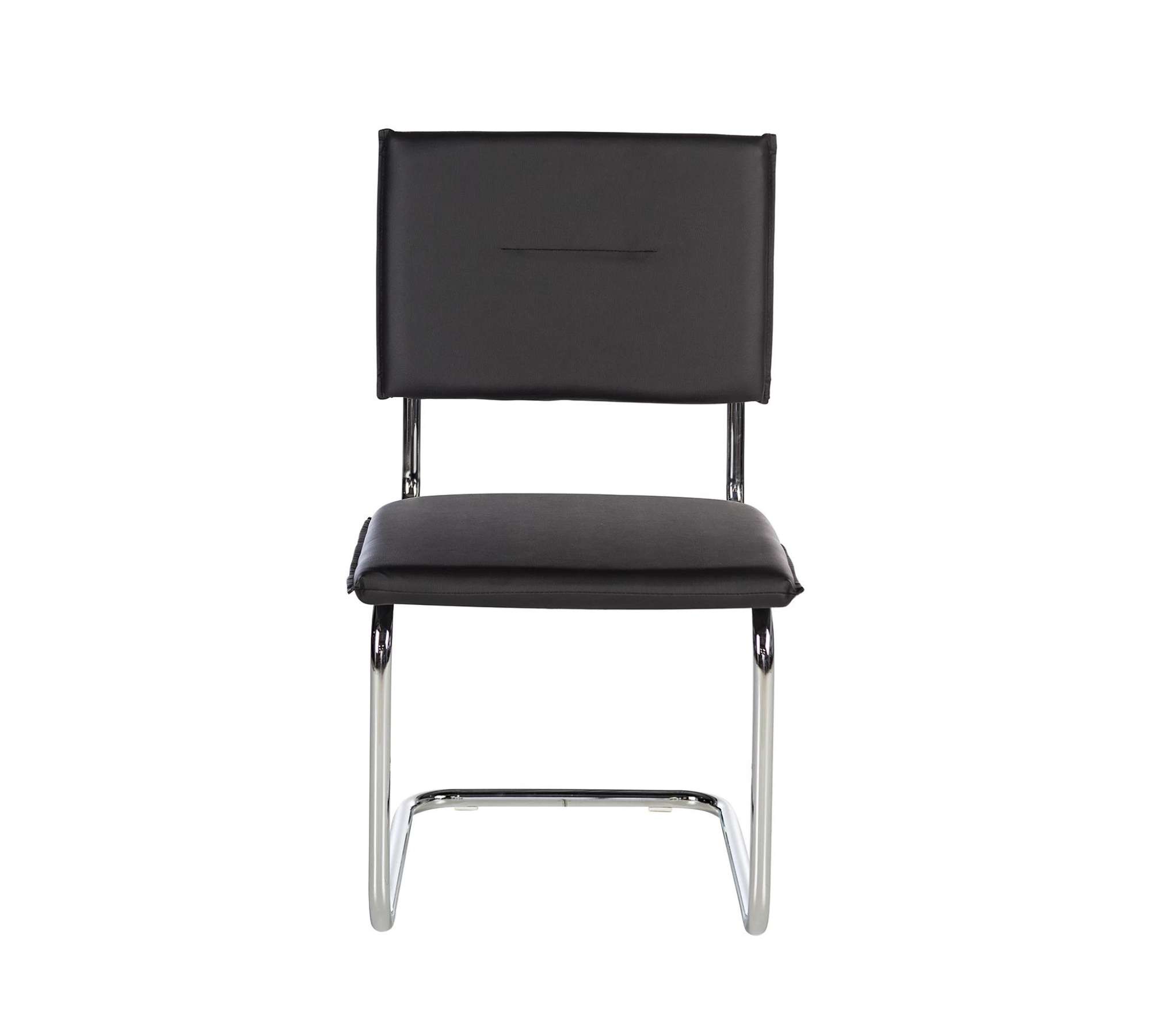 2x Freischwinger Kunstleder Metall Schwarz