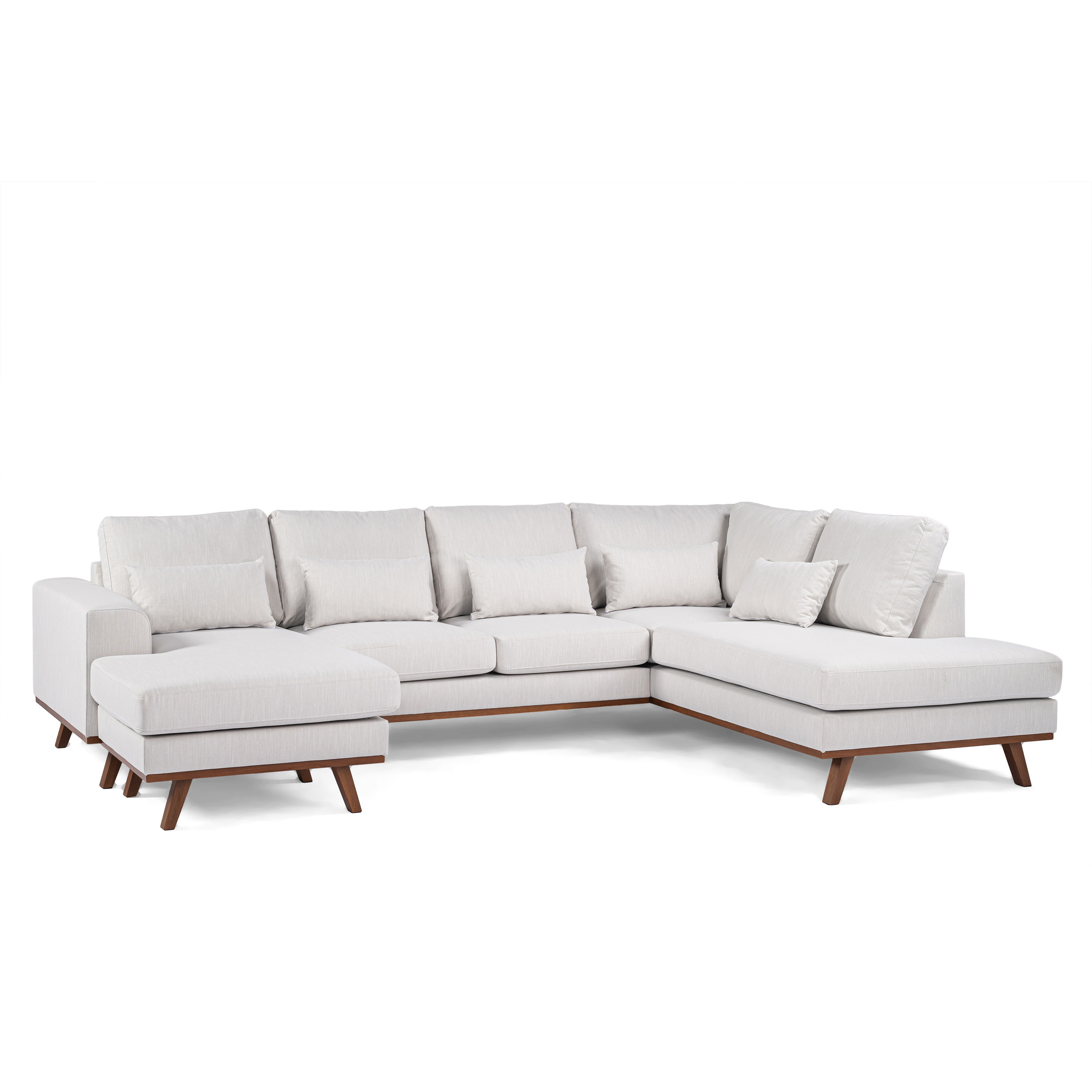 Ecksofa Japandi 3-Sitzer Rechts Beige