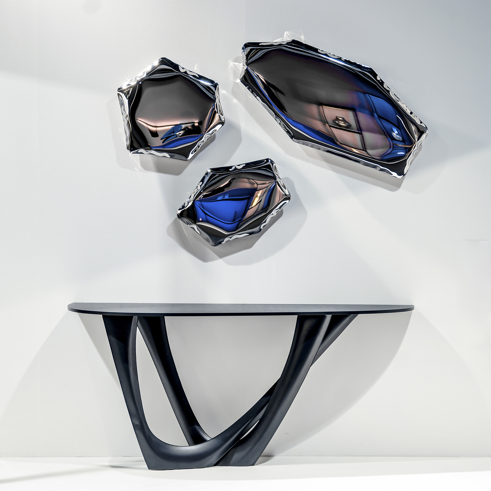 Table Mirror C4 Stainless Steel Inox Polished Silver