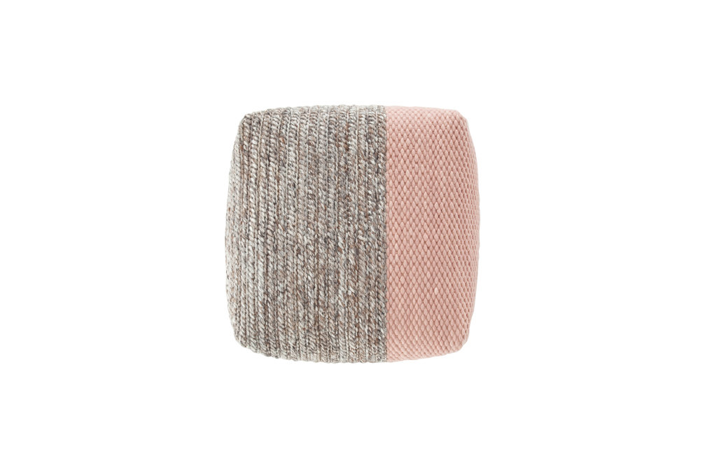 Manga Pouf Wool Pink