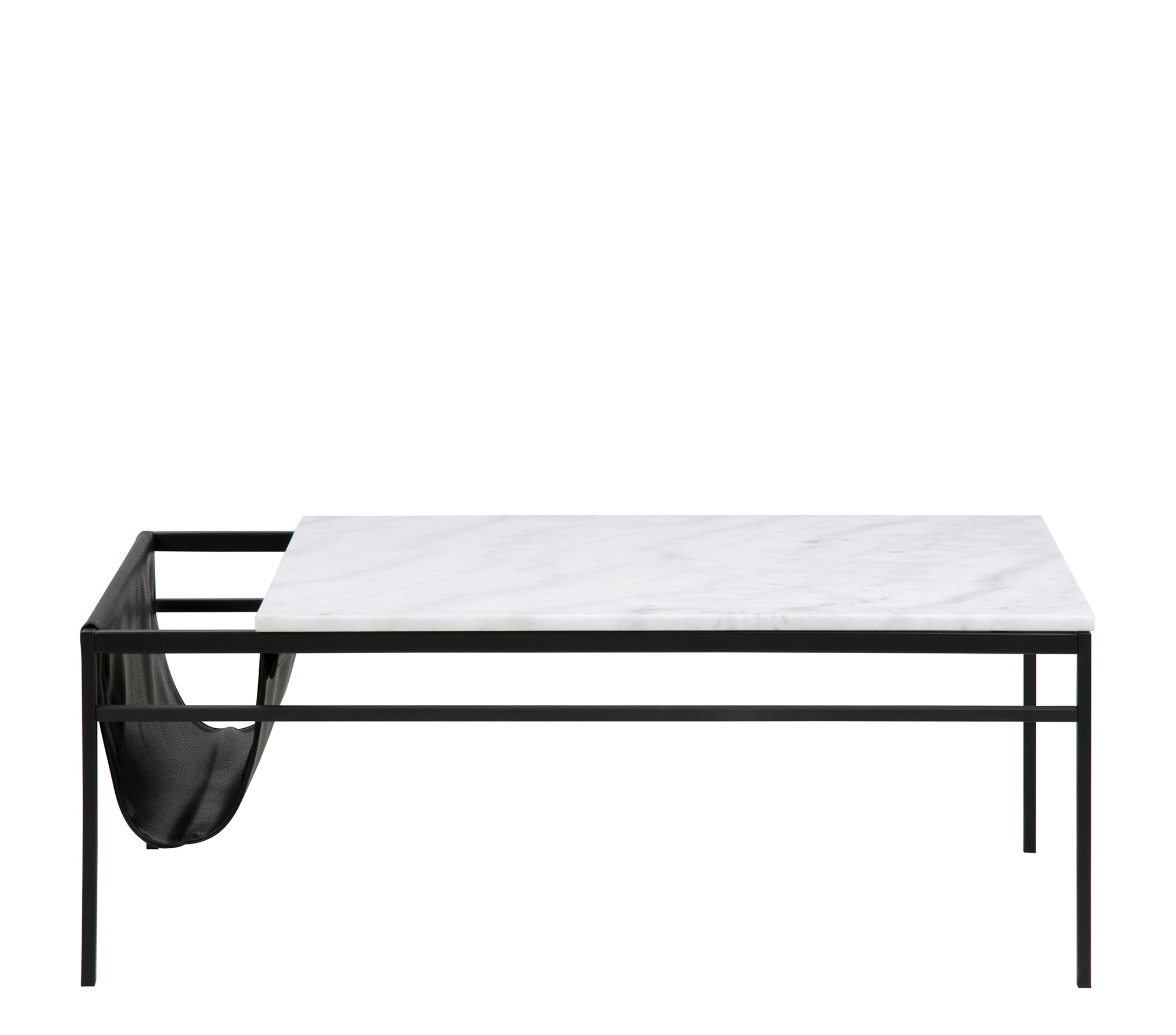 Foggia Salontafel Metall Stein Schwarz Weiß 