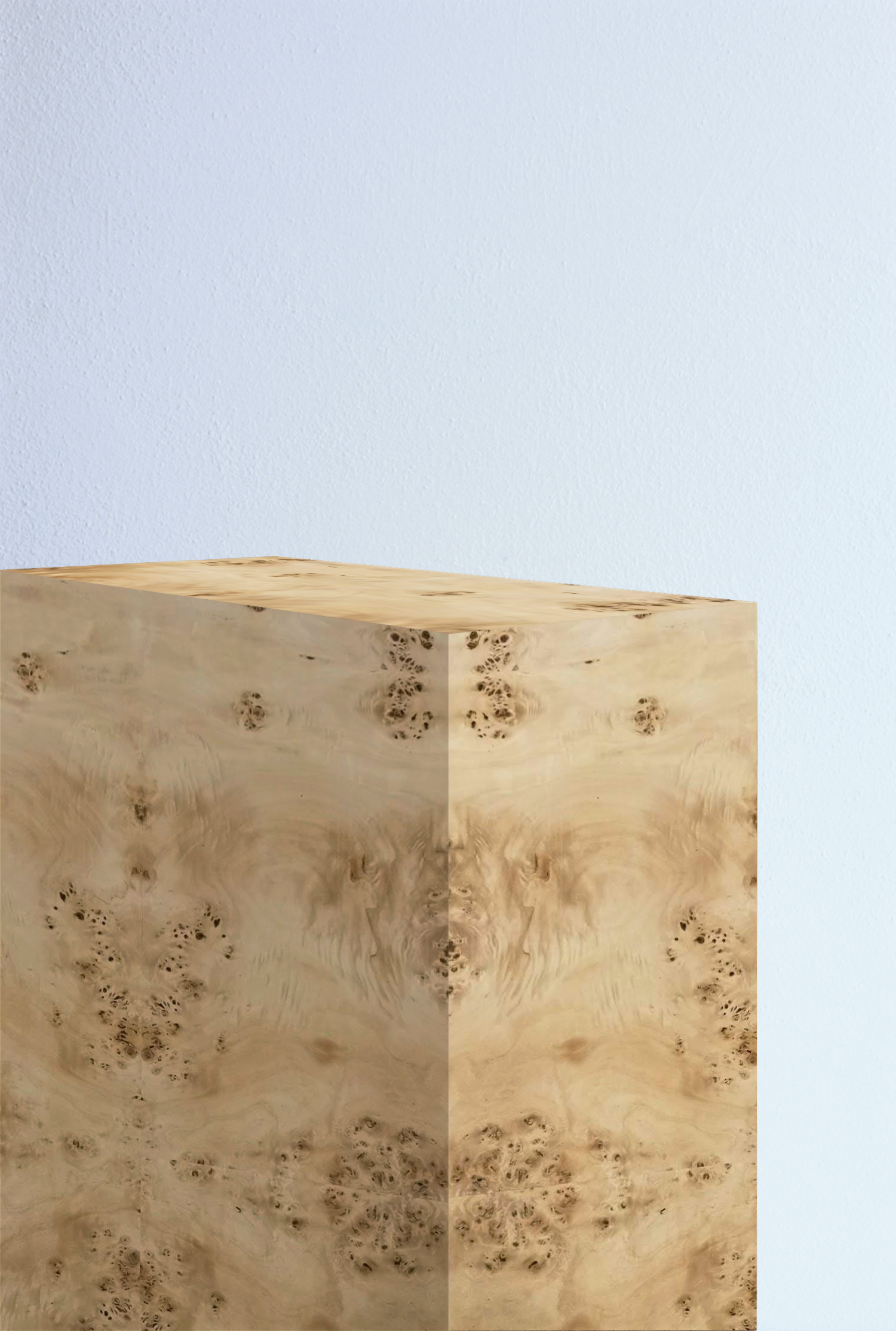 Side table burl poplar wood brown
