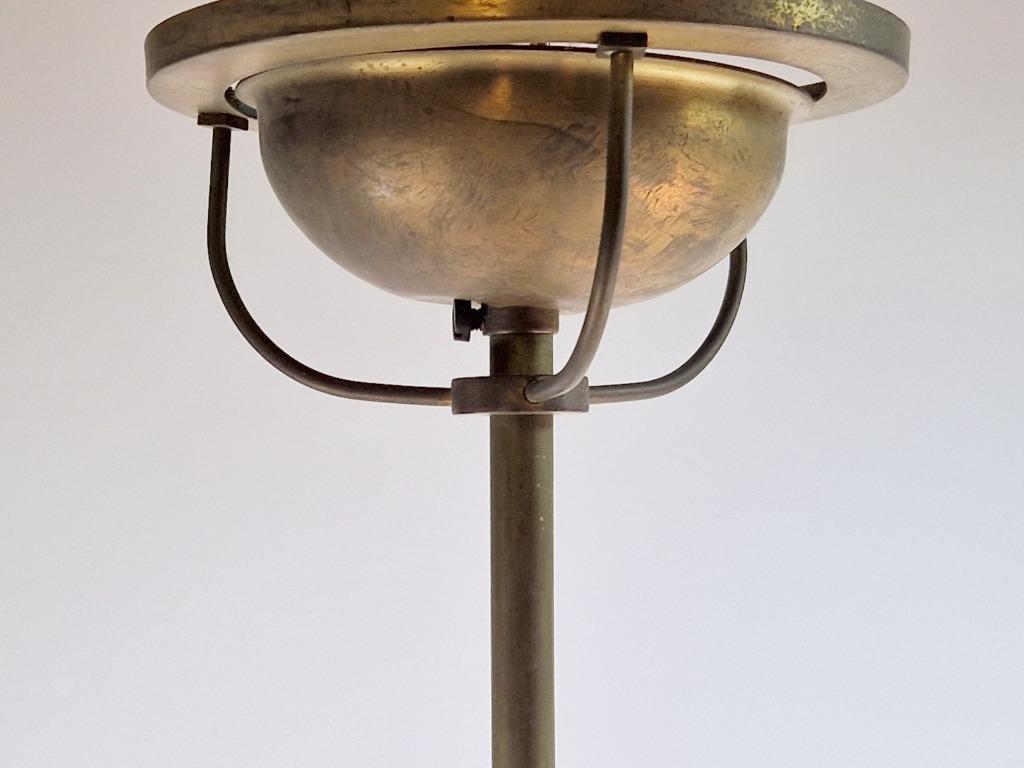 Vintage Pendelleuchte Glas Kupfer 1950er Jahre