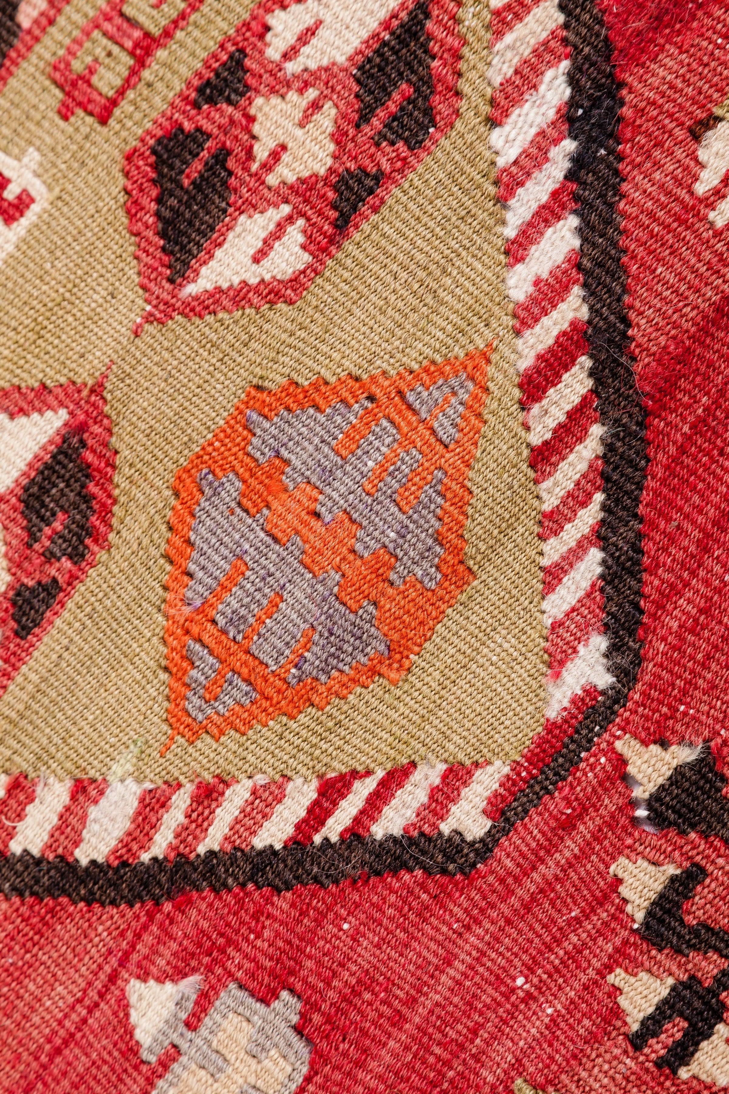 Vintage Kilim Teppich Wolle Mehrfarbig