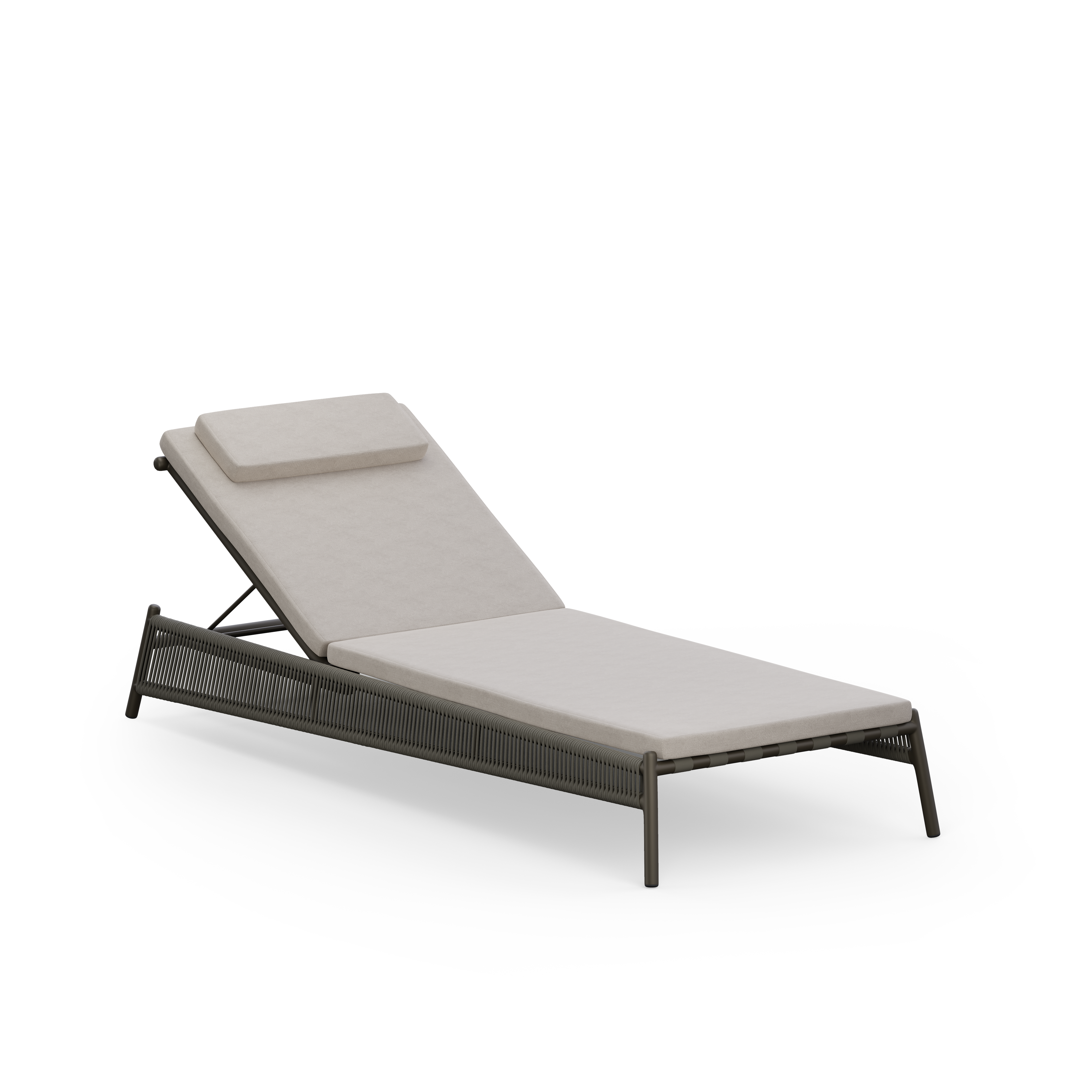 Lettino prendisole SCOOP Lava-Braun Imbottitura Beige
