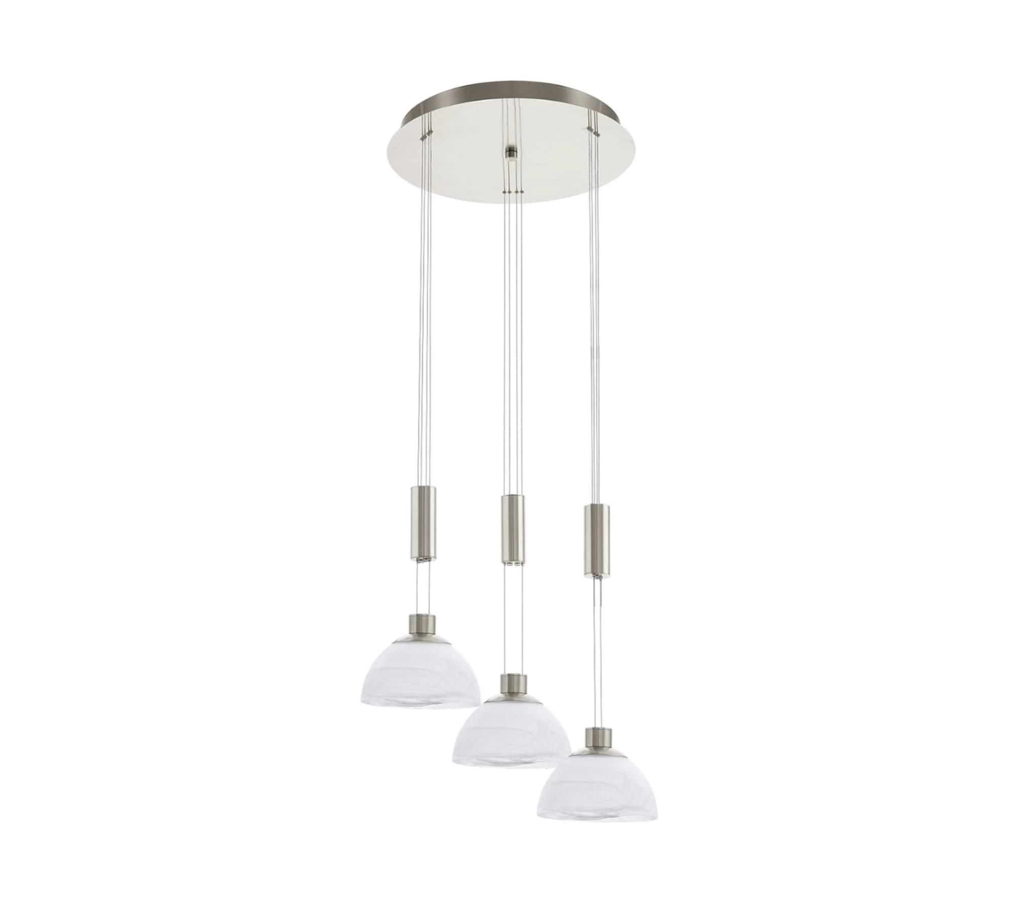 LED Pendelleuchte Alabaster Glas Edelstahl Weiß