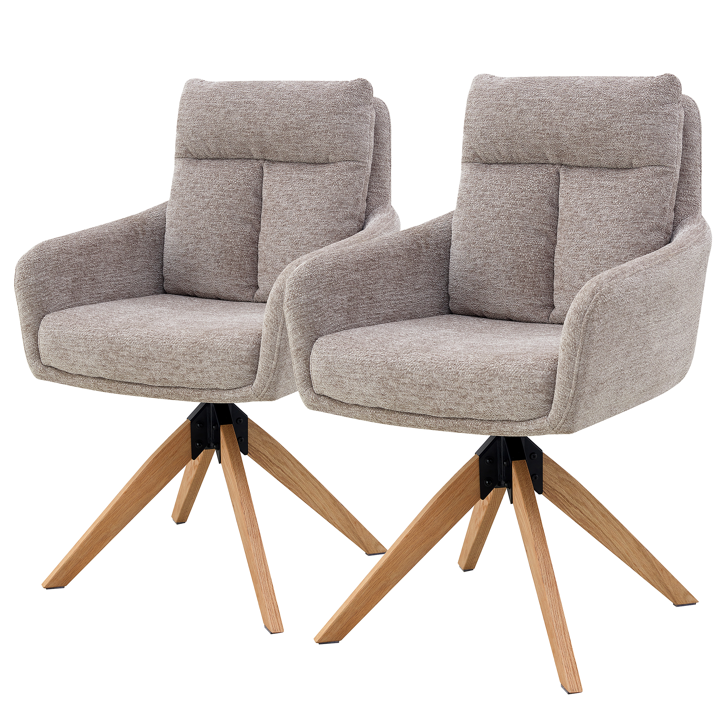 Swivel Armchair LOVIK Set of 2 Taupe