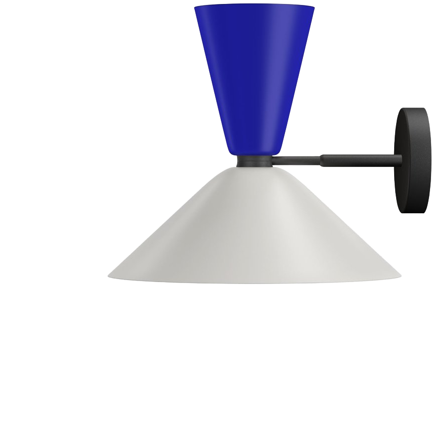 Alphabeta Wandlampe Stahl Blau Grau
