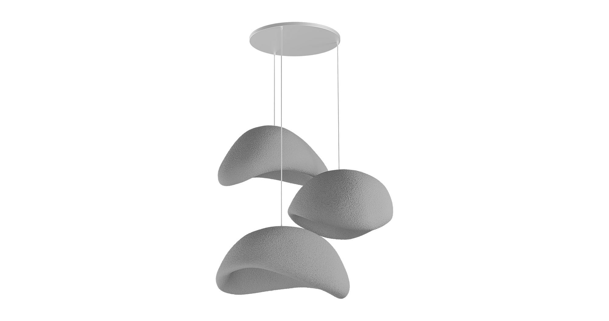 3-Flammig Wabi Sabi Stonefades Pendelleuchte Beton Grau