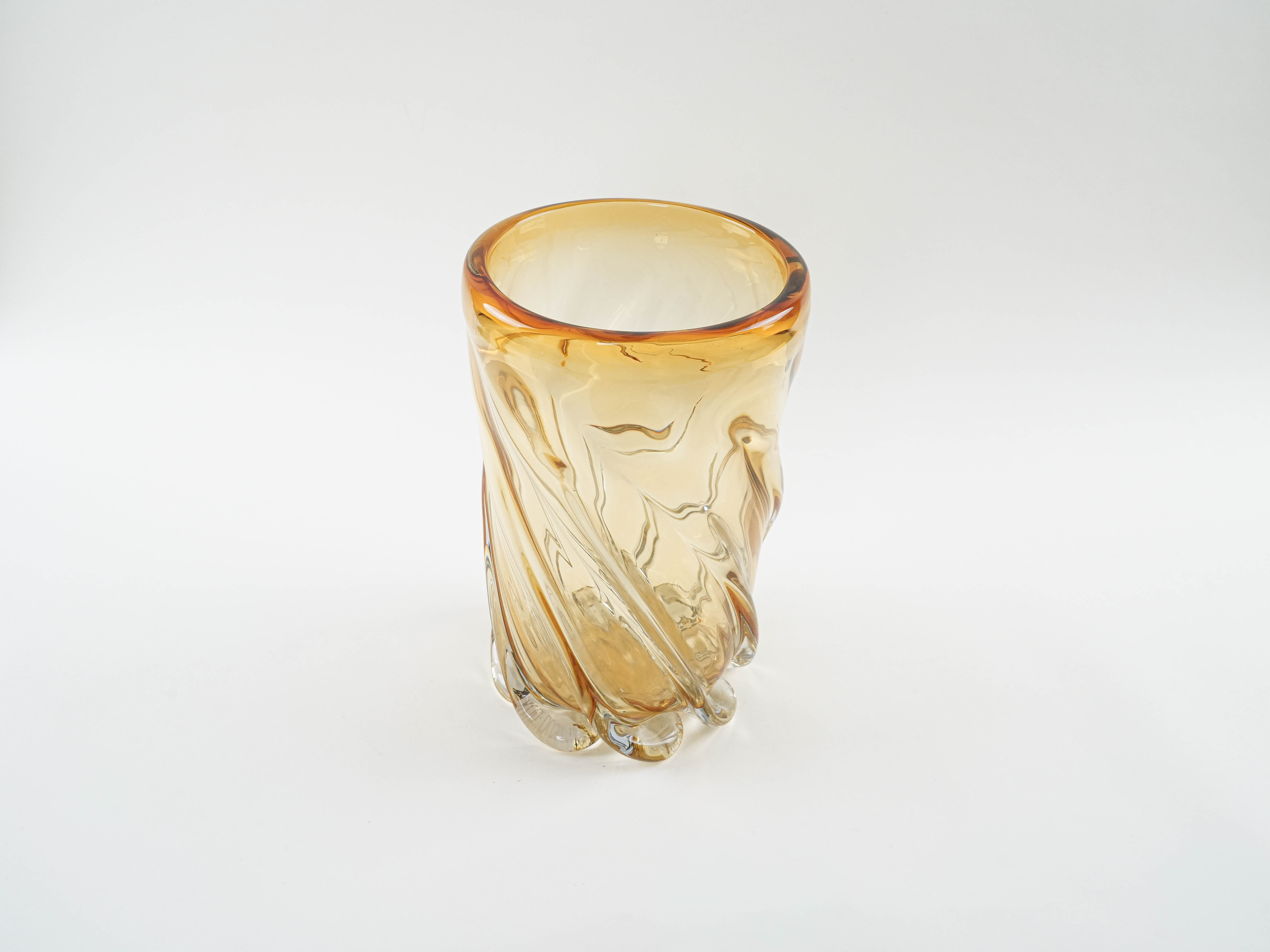 Decorative glass vase Yellow 1960s