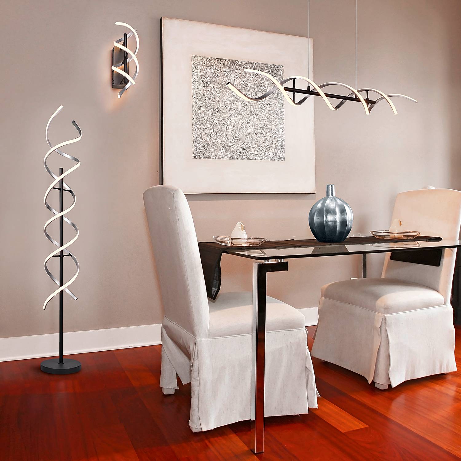 Sequence LED wall light 1-light silicone aluminum silver