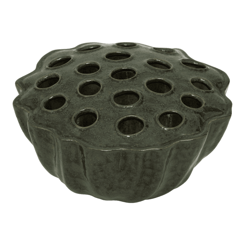 Handgefertigte Nea Vase Keramik Kalamata-Grün