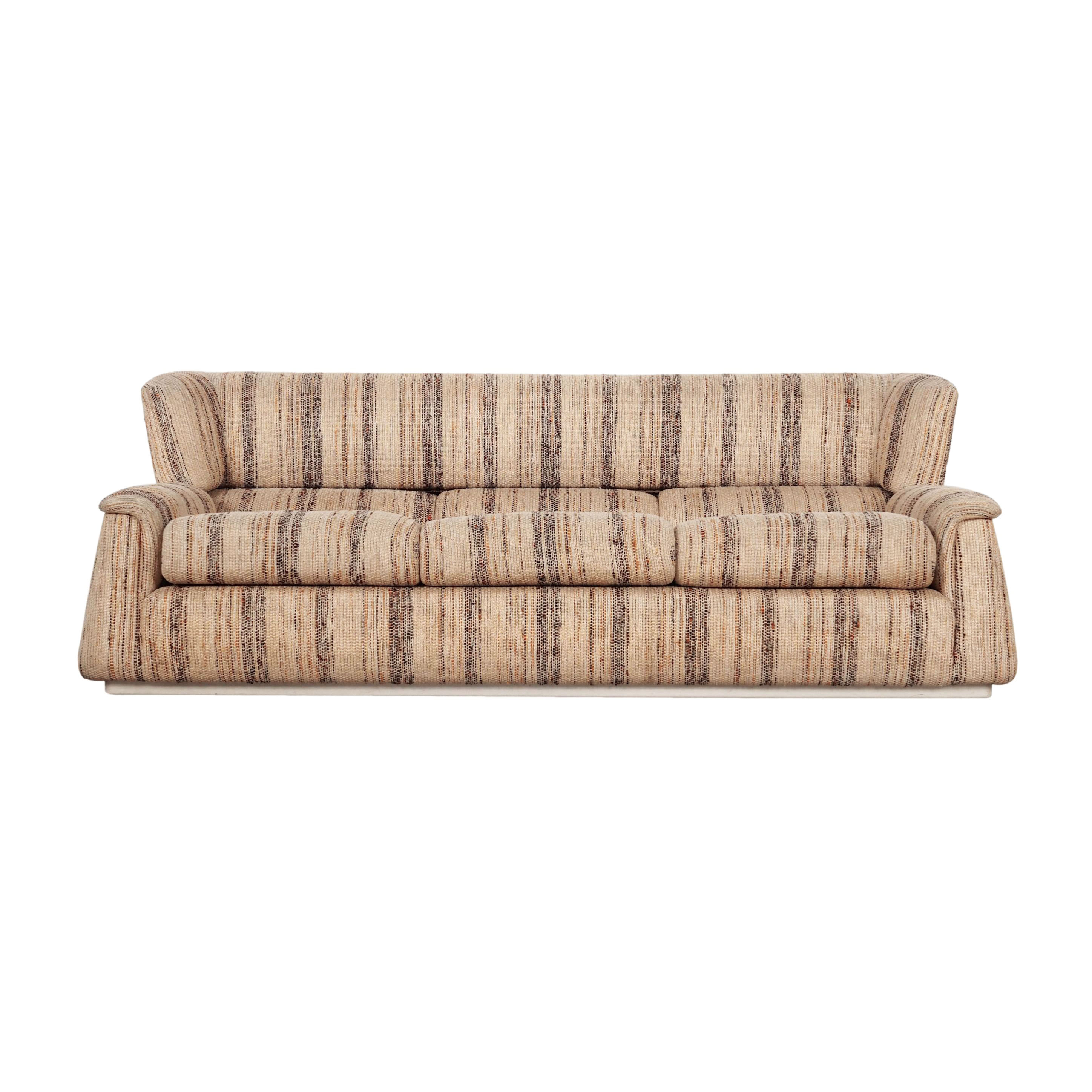 Saporiti Sofa 3-seater Fabric Beige Wood 1960s