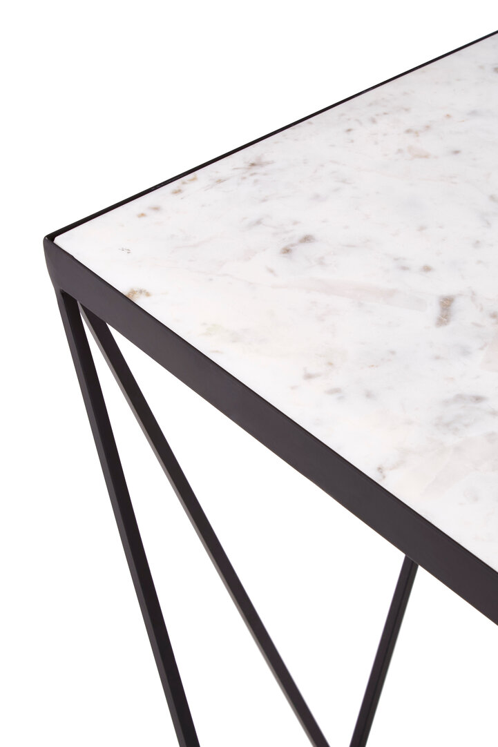 Shalimar Square Black Finish Basis-Beistelltisch