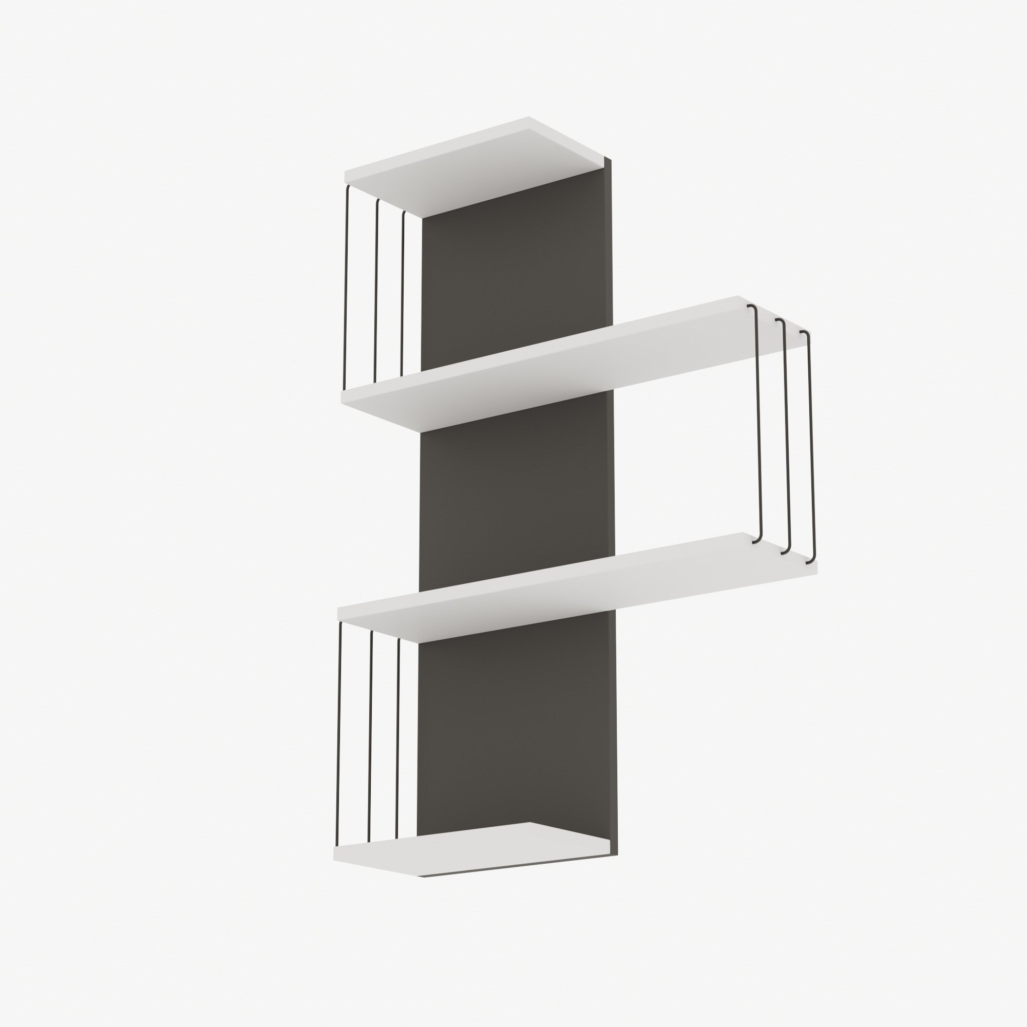 Cambel Scaffale a muro Legno impiallacciato Bianco Antracite